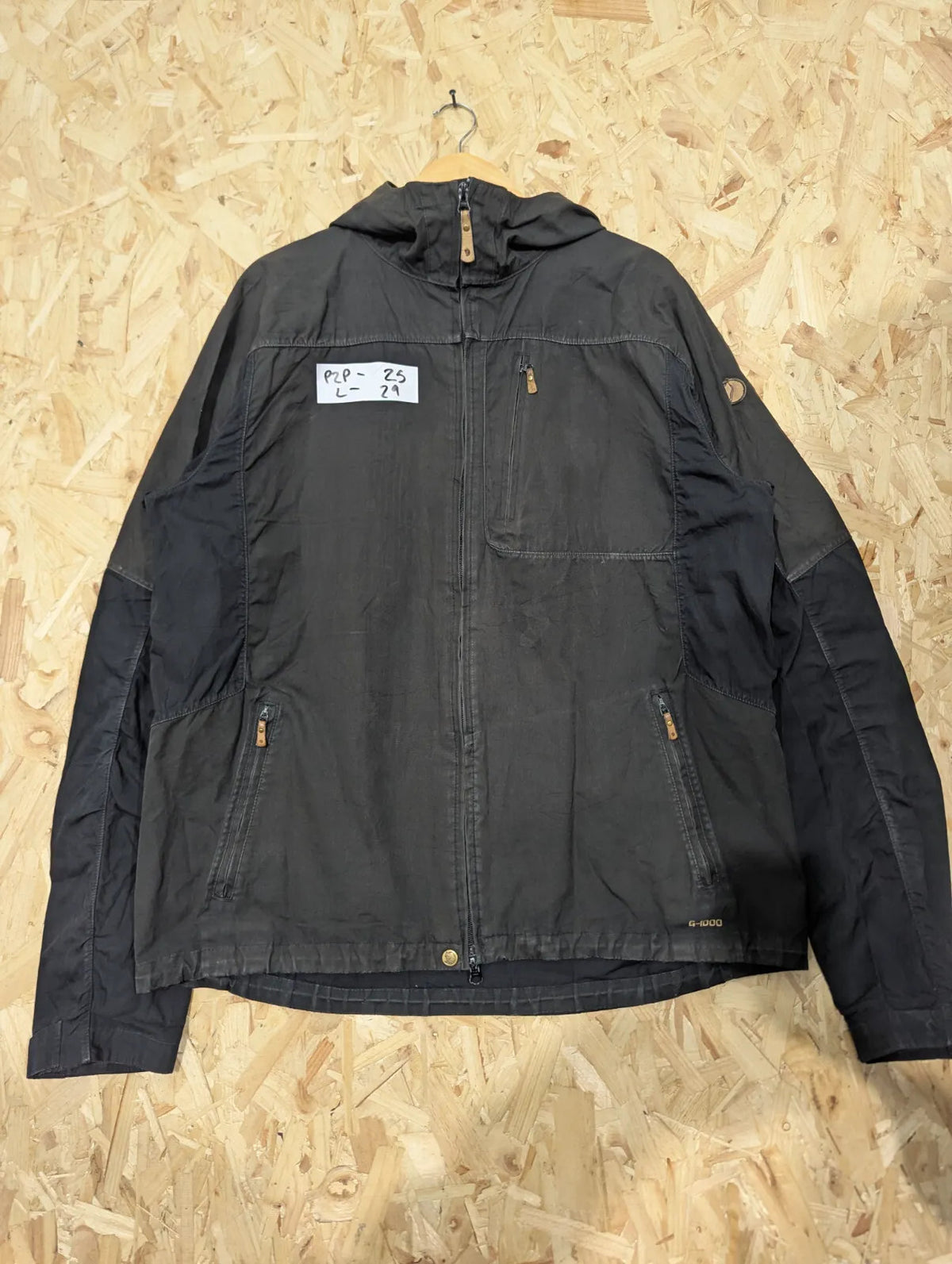 Fjallraven Sten Jacket Mens XXL Black G1000 Wax Canvas Hooded Pockets Parka