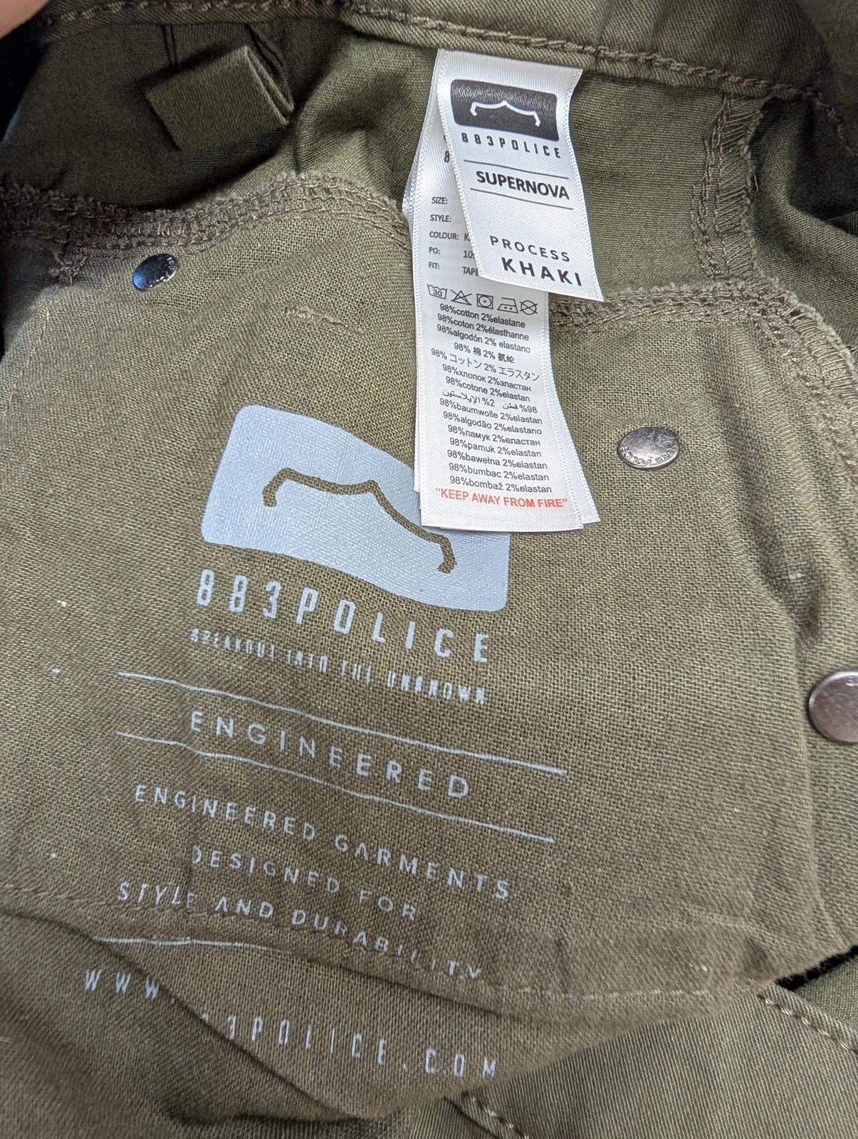 883 Police Mens W34 L30 Cargo Trousers Supernova Tapered Fit Khaki Green Slim