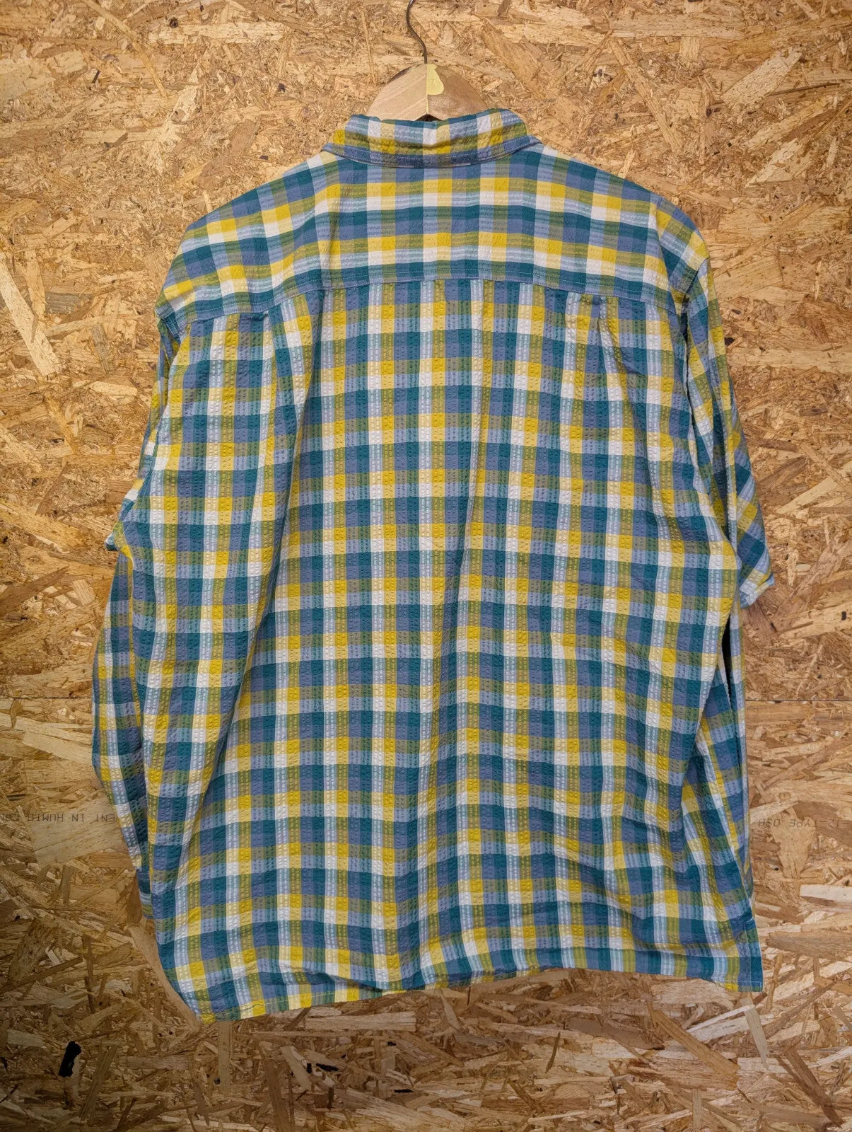 Vintage Patagonia Pocket Shirt Large Blue Yellow Plaid Check Lightweight L/S 90s