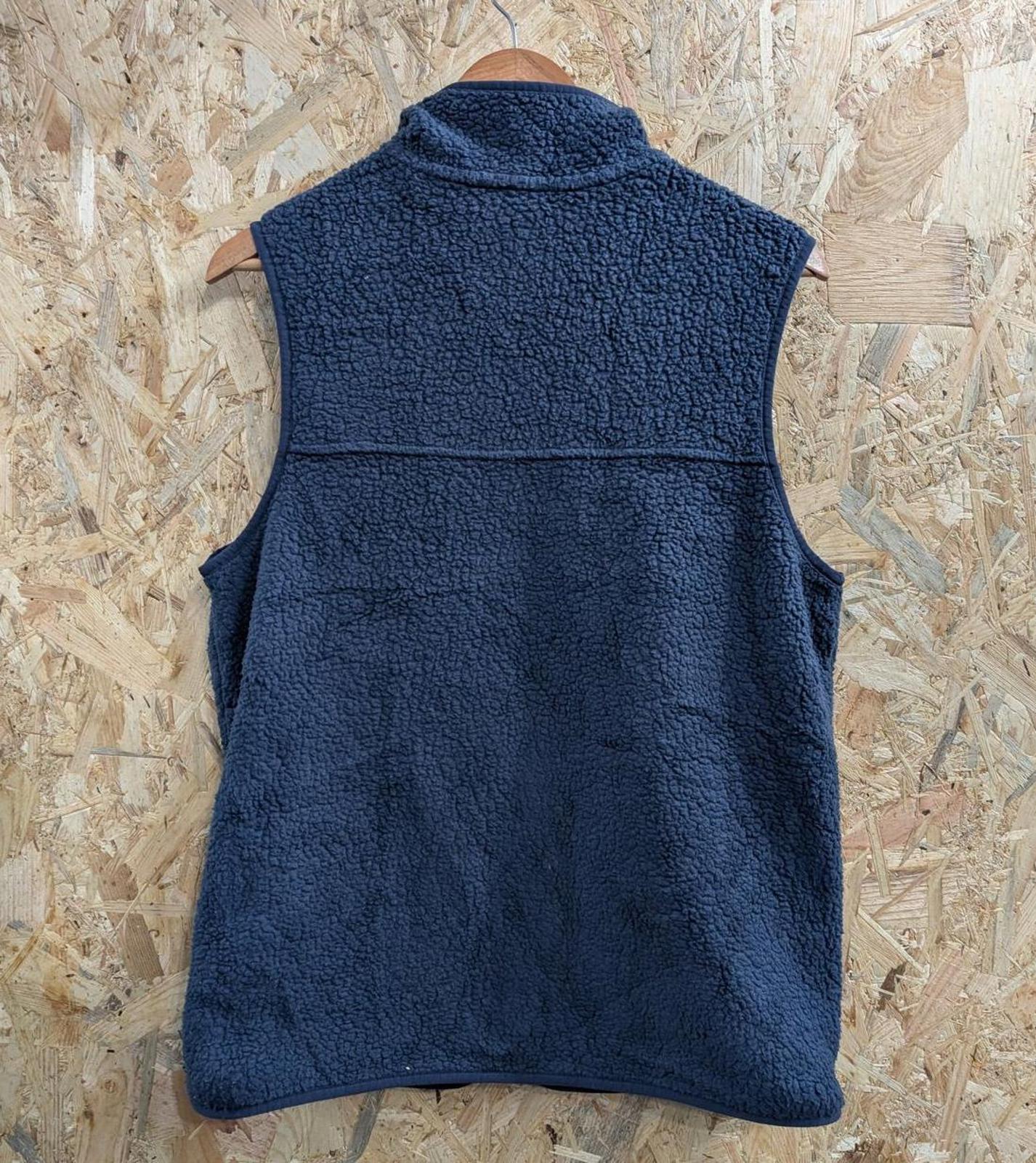 Patagonia Deep Pile Retro Fleece Vest Large Women Navy Blue Full Zip Bodywarmer