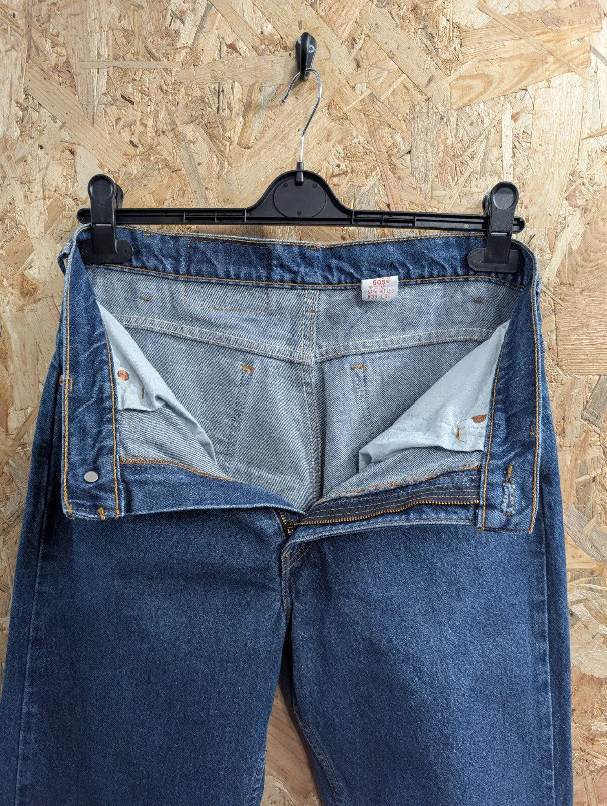 Vintage Levis 505 Blue Denim Jeans Mens W33 L32 Orange Tab Straight Mexico 90s