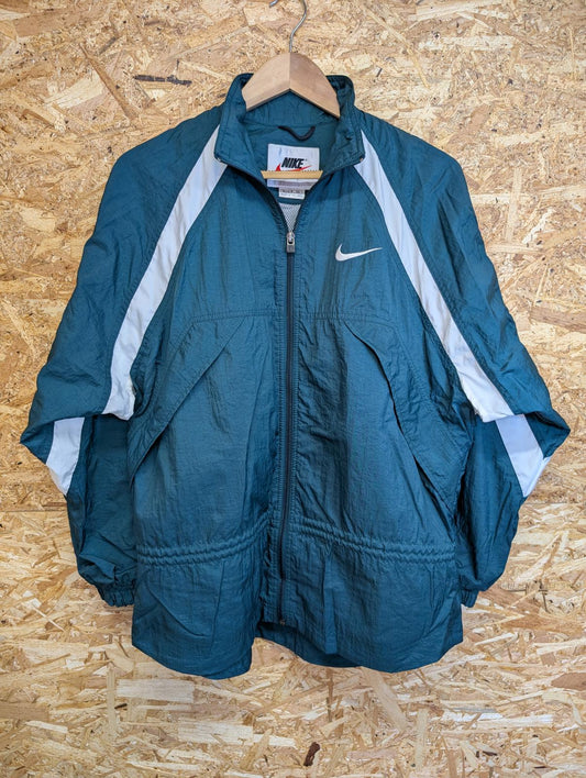 Nike Track Top Small Green White Windbreaker Tracksuit Full Zip Vintage 90s