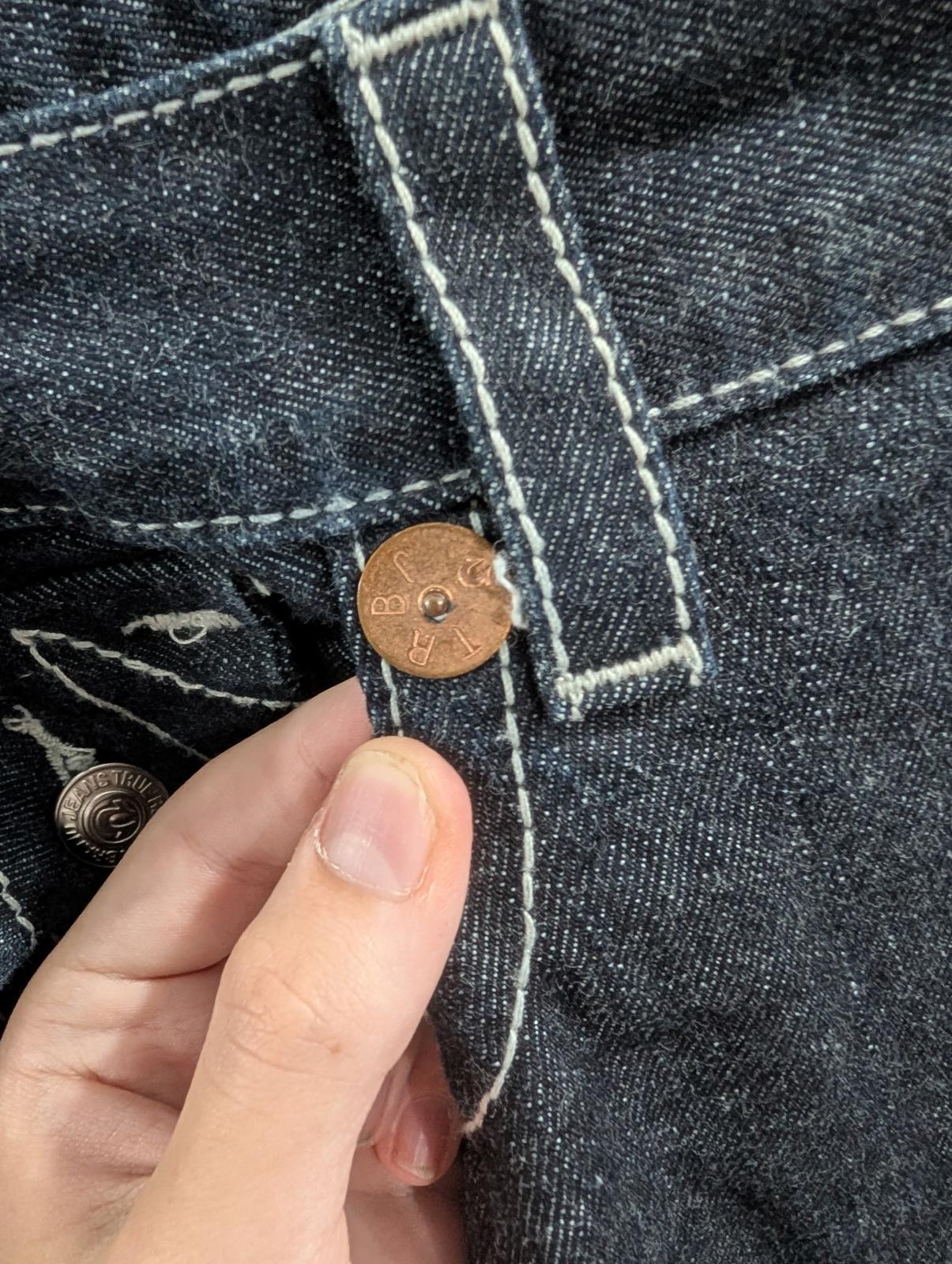 True Religion Ricky Jeans W38 L28 Made In USA Indigo Navy Blue Vintage 90s