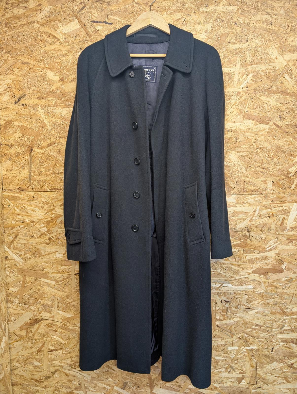 Burberrys London Over Coat XL J624455 Smart Wool Navy Blue CH96D 48 Long