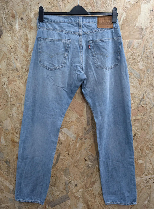 Levis 502 Jeans Mens W32 L32 Light Blue Wash Denim Zip Fly Regular Straight Leg