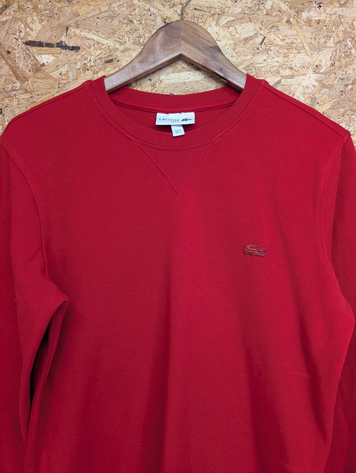Lacoste Sweatshirt Large Men 5 Crew Neck Cotton Rare Red Croc Logo Casuals Oi