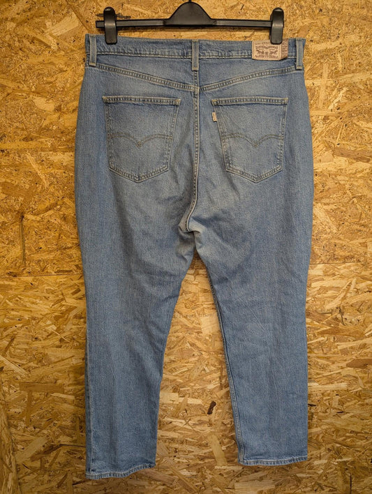 Levis Jeans UK 16 W34 L29 Women Deepika Padukone Straight Leg Blue Stonewash