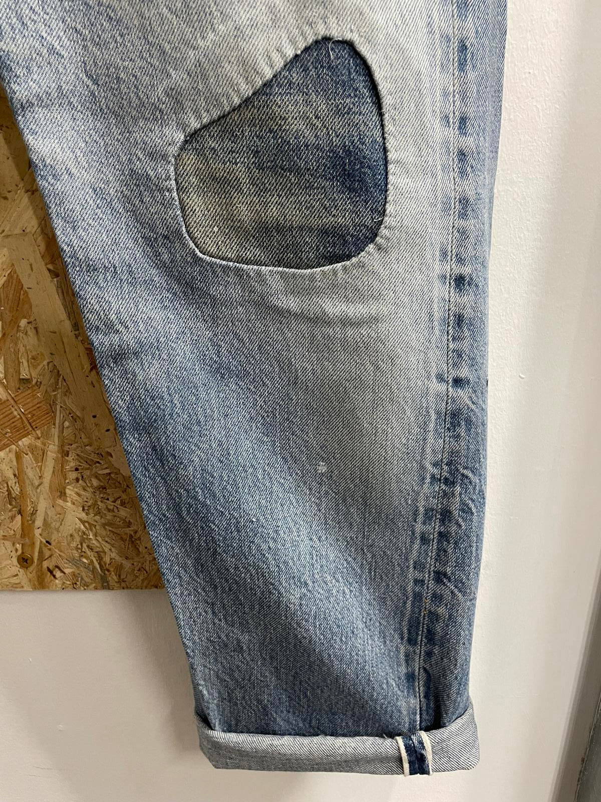 Levis Patch Jeans Size W31 L32 Redline Selvedge Made in USA Indigo Blue Denim