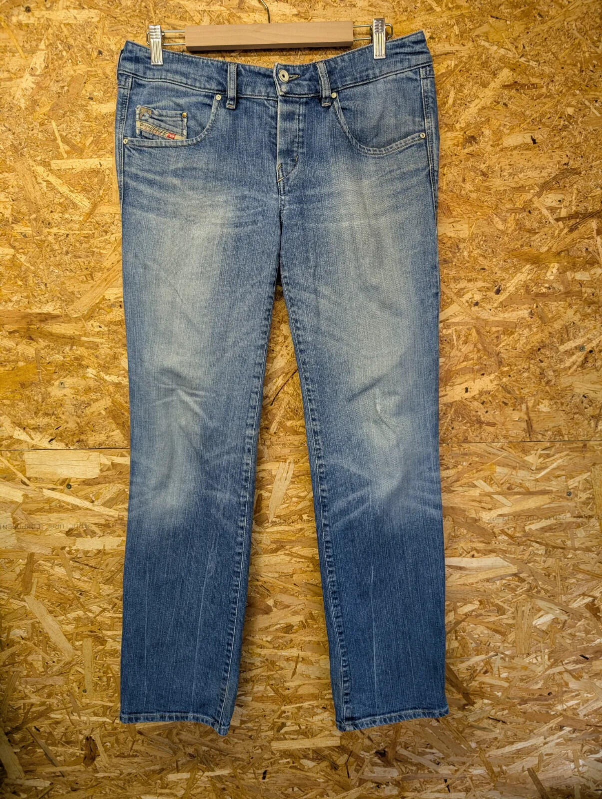 Diesel Vixy Bootcut Jeans Womens W30 L32 Blue Stretch Faded Wash Button 008SR
