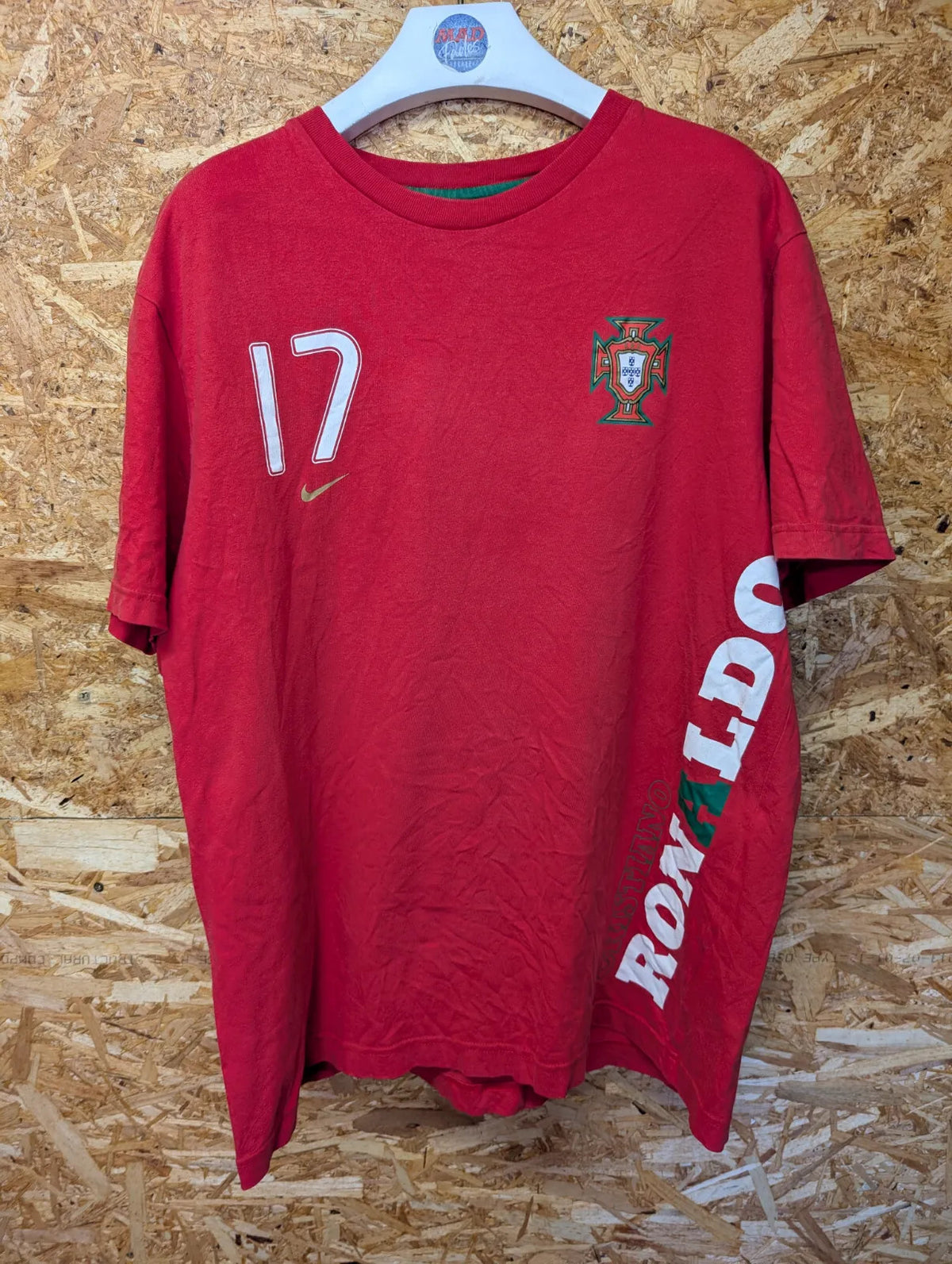 Nike Tiempo Portugal Football T-Shirt Men XL Red Cotton 17 Christiano Ronaldo