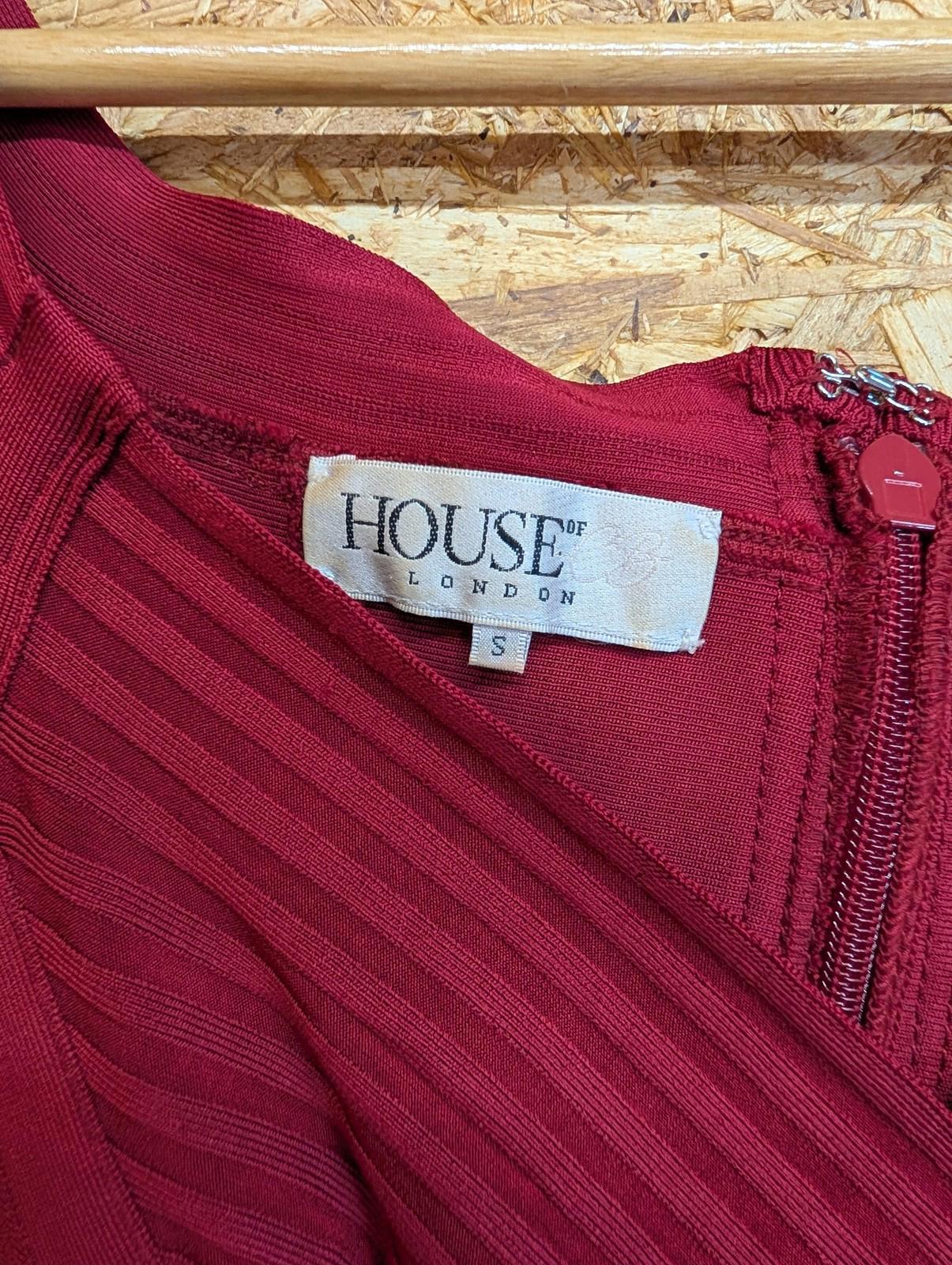 House of CB Bodycon Dress Women's S Strappy Burgundy Red Rayon Blend
