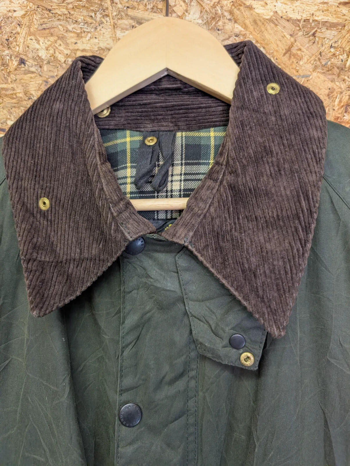 Vintage Barbour Bedale Wax Cotton Jacket Mens XL C44 Green A100 90s England Made