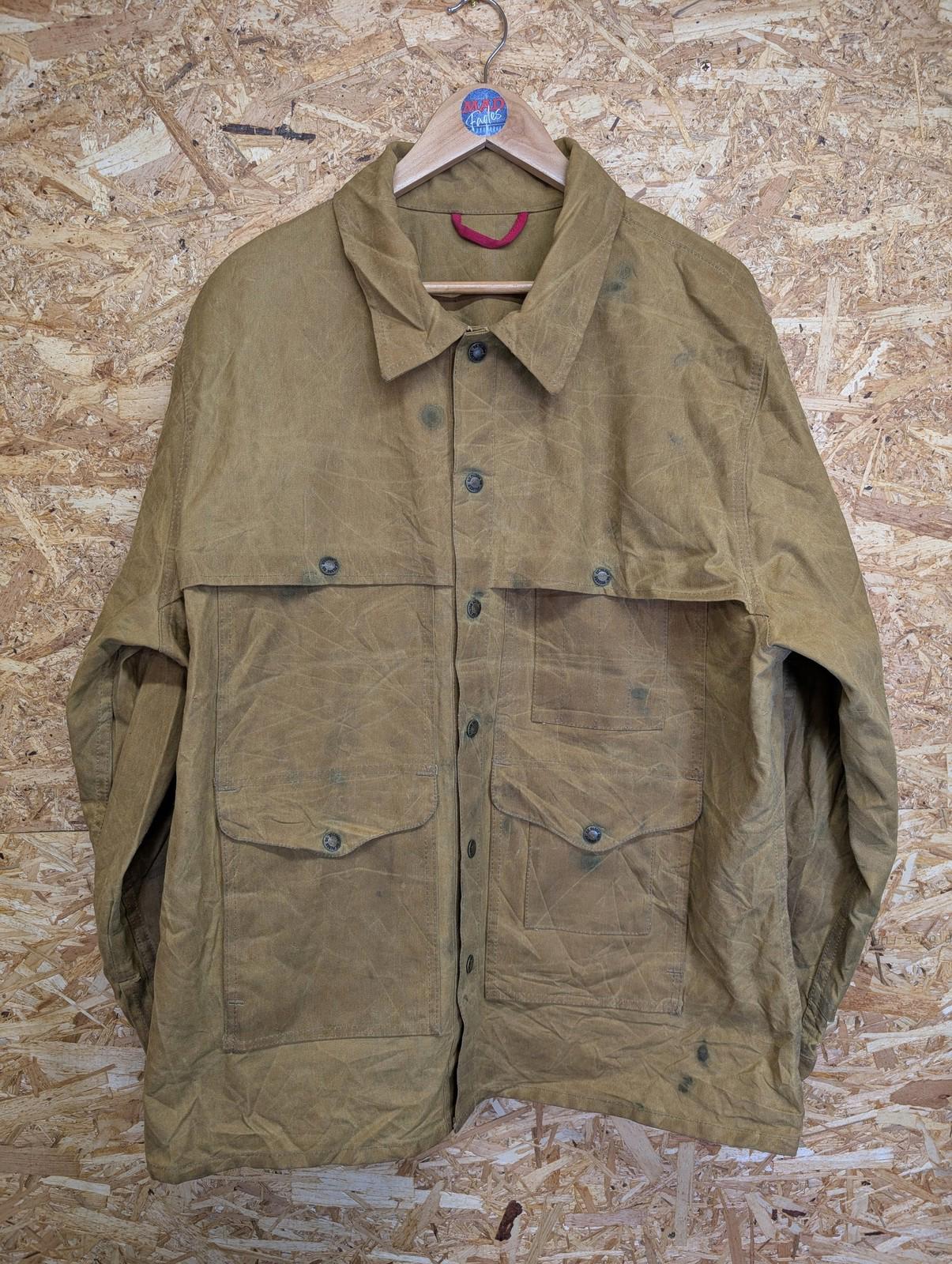 Filson Tin Cloth Packer XL Men Jacket Waxed Cotton Field Coat Brown Double USA