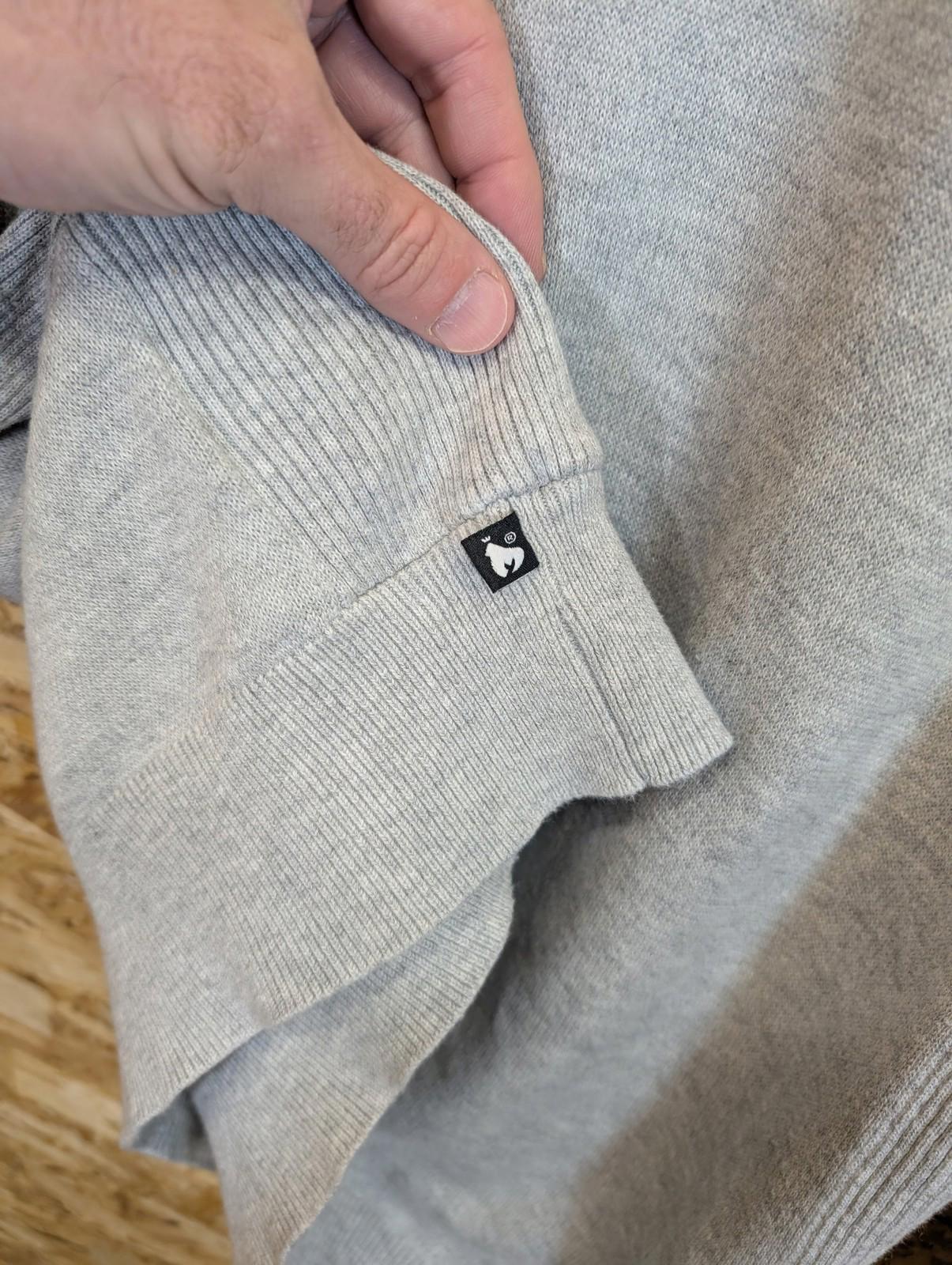 Money Clothing Ape Knit Jumper Mens XXL 1/4 Zip Cotton Grey Casual Collared