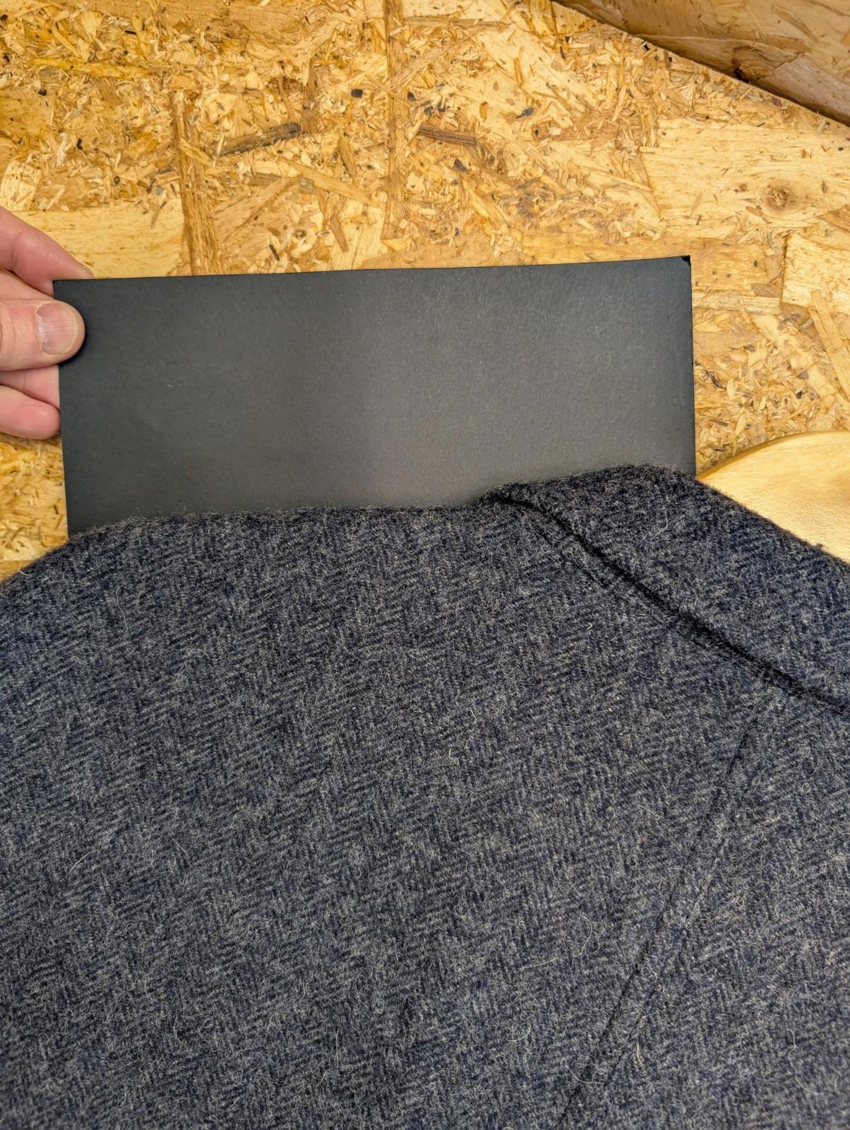 Woolrich Tweed Blazer Large Men Wool Blue 2 Button Cotton Lined Navy Elbow Patch