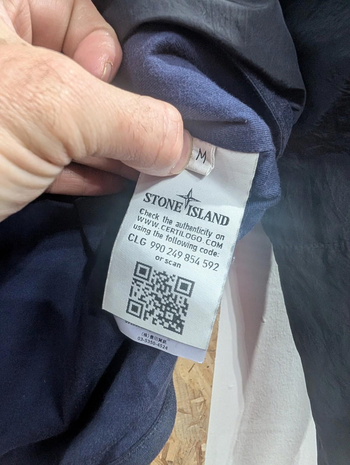 Stone Island 18 Overshirt Jacket Medium Men Metal Navy Blue Lined Full Zip Nylon