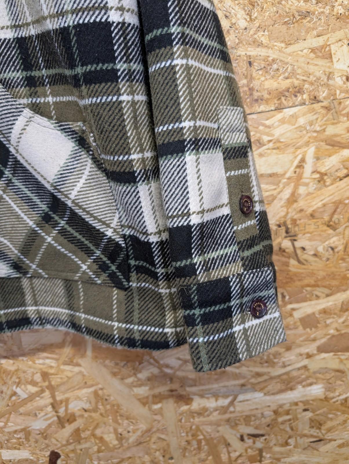 Percival Check Shirt Jacket Large Men Button-Up Warm Fleece Lined Green Plaid