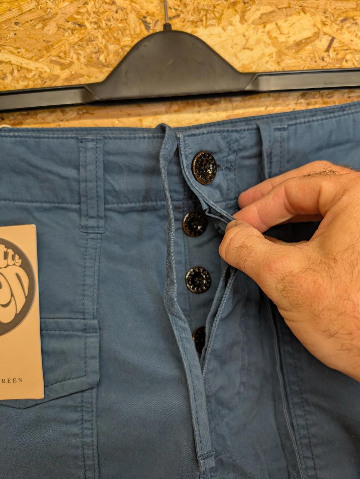 Pretty Green Cargo Shorts W32 Men Drawstring Hem Teal Blue Casual PG Gallagher