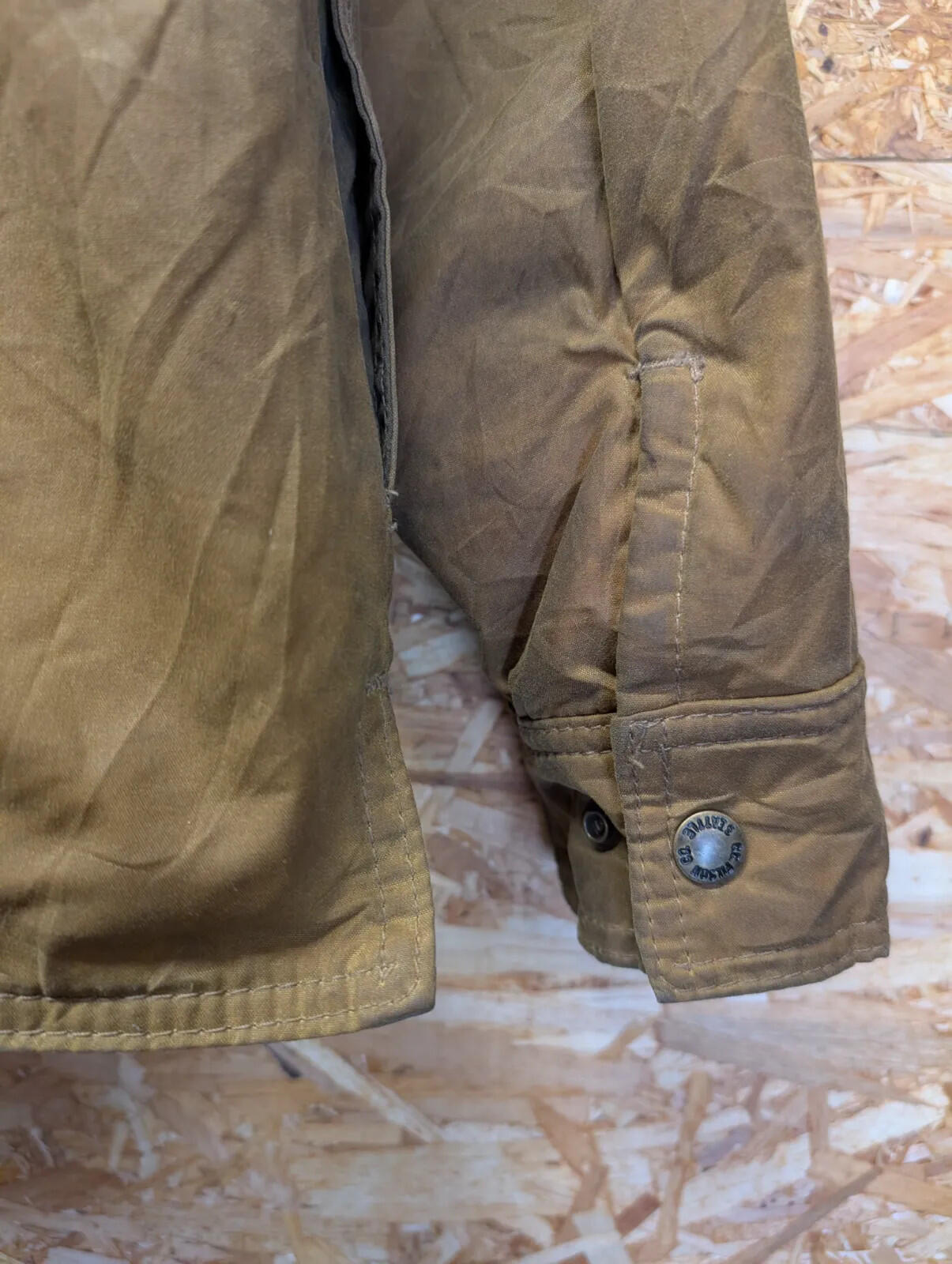 Filson Insulated Jac-Shirt Mens Large Brown Waxed Jacket Snap Padded  Lined Wool