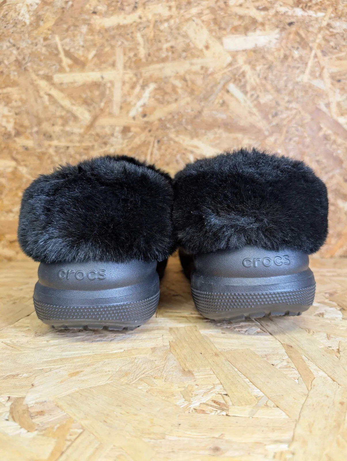 Crocs Furever Crush Clog Black M UK 5 W UK 7 High Platform Wedge Sole Lined