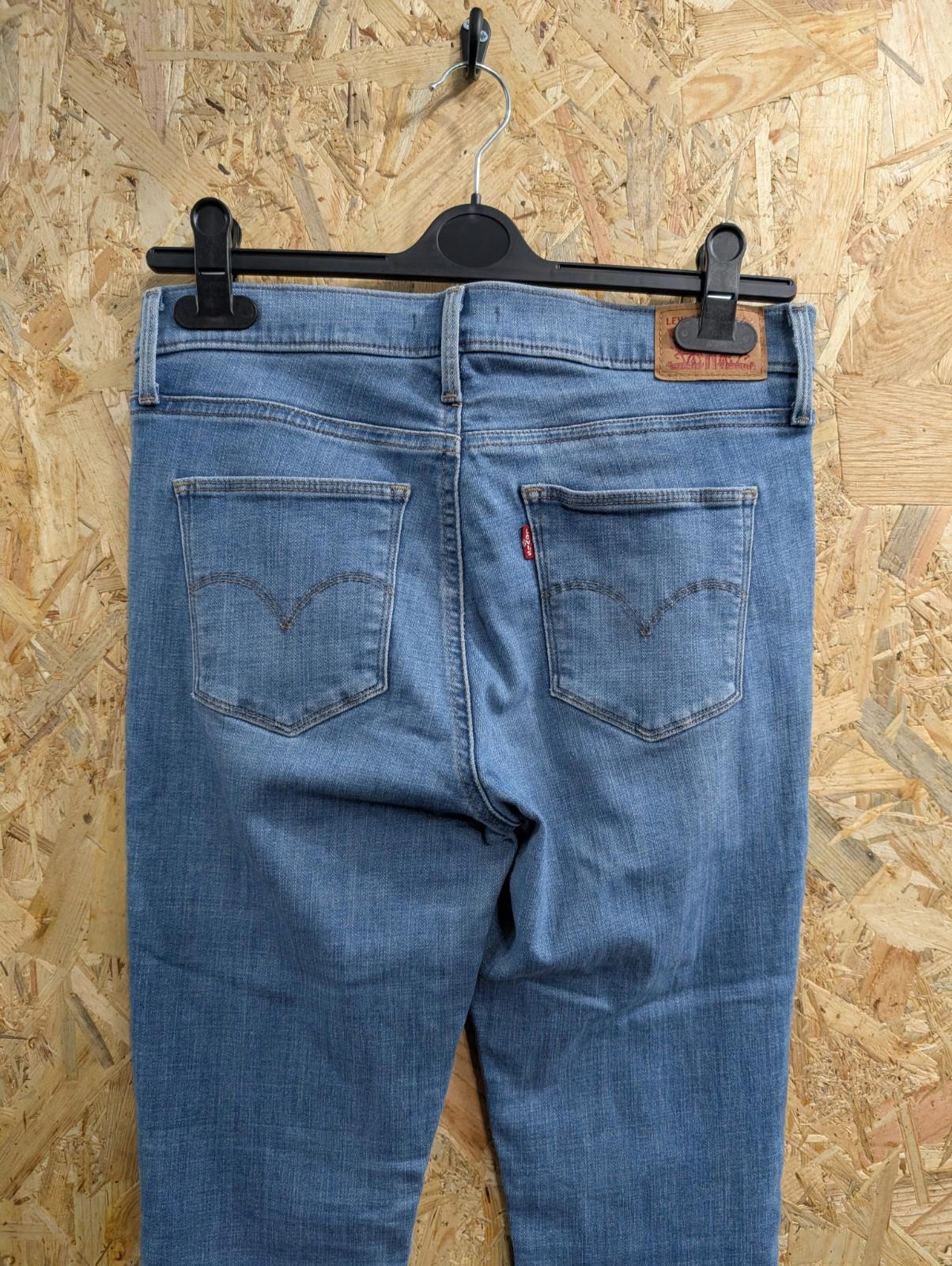 Levis Slimming Skinny Jeans Size 12 W30 L32 Women Blue Stretch Red Tab