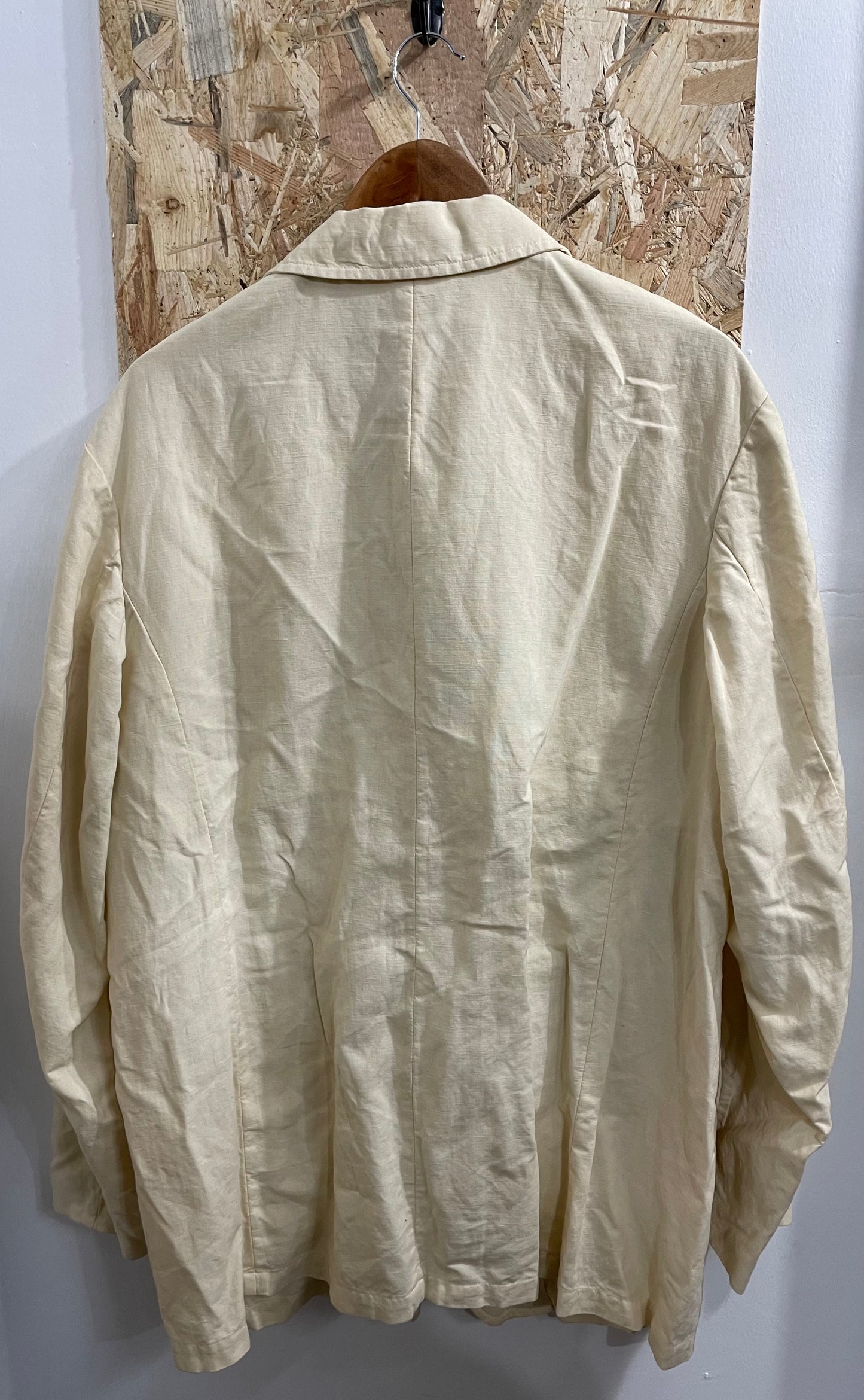 Giorgio Armani Cream Beige Mac Trench Coat Shacket Cotton Casuals Mens 44 XL