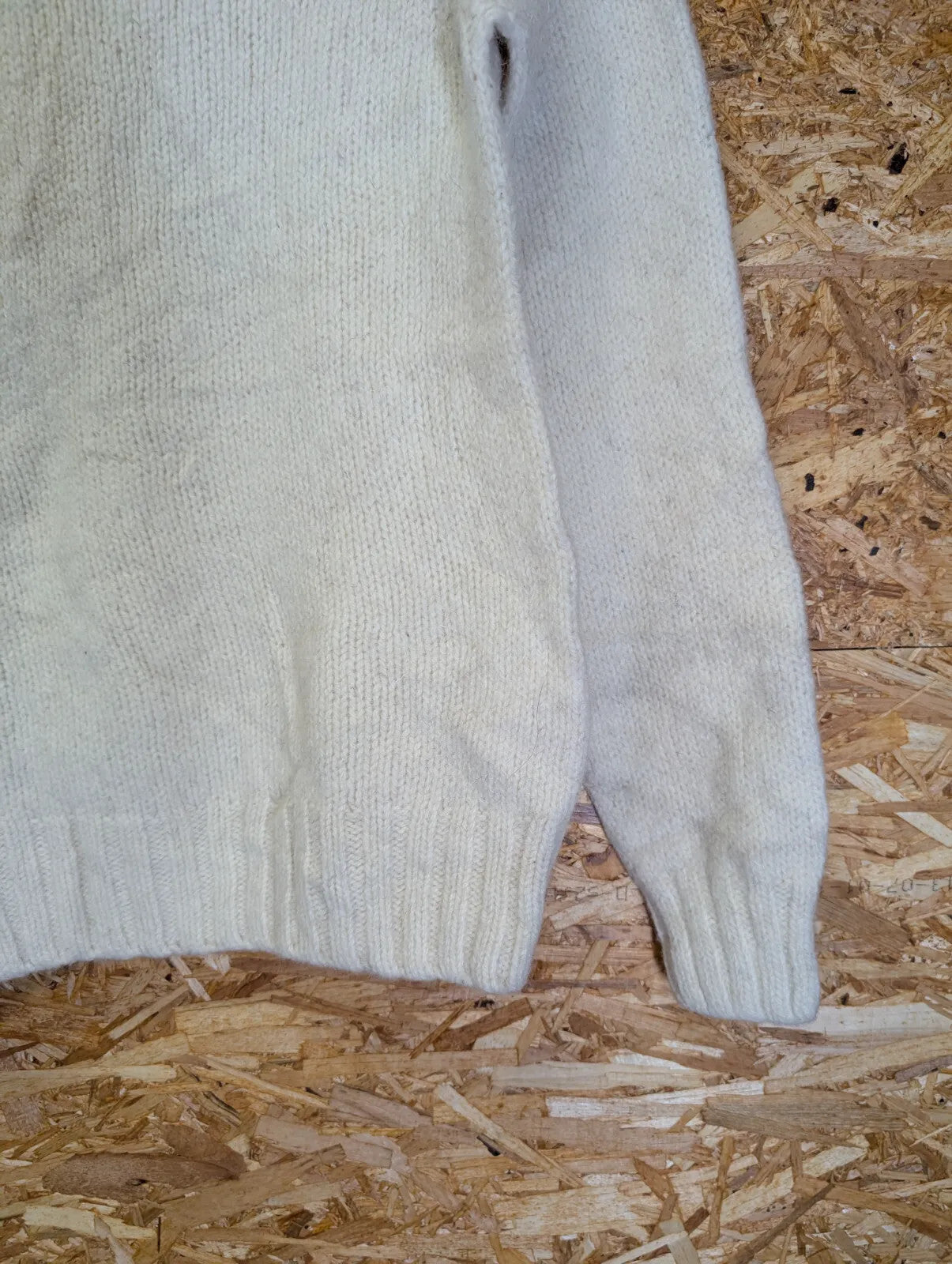 Filson Knit Crew Neck Jumper Mens Small Cream White Scotland Wool Pullover L/S