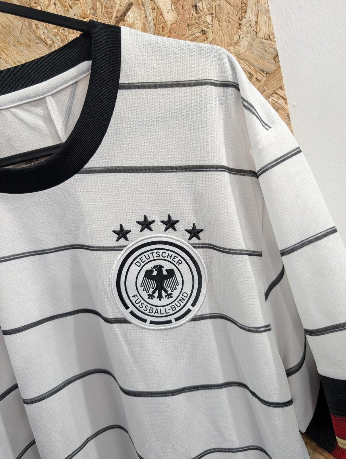 Adidas Germany Shirt Large Men National Top Aeroready Striped White Black 2020