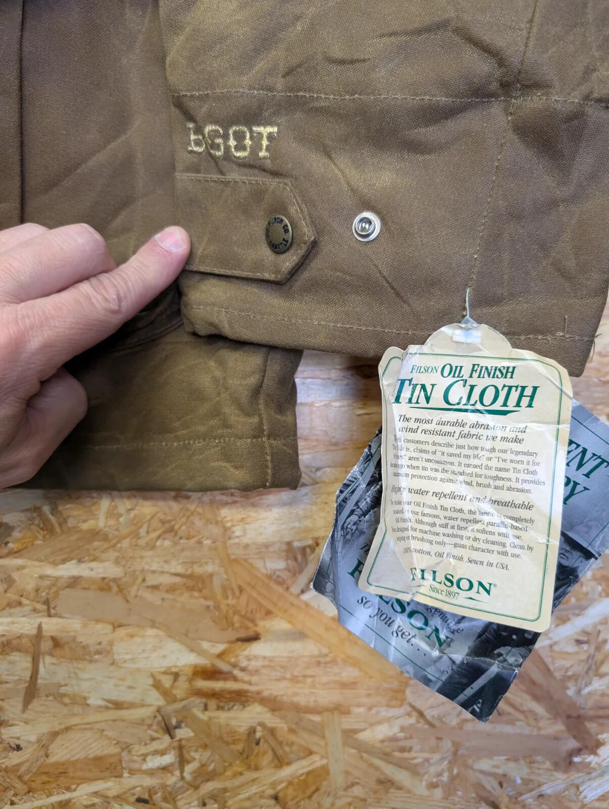 Filson 641N Tin Cloth Field Jacket Mens XL Tan Waxed Canvas USA NWT Mackinaw