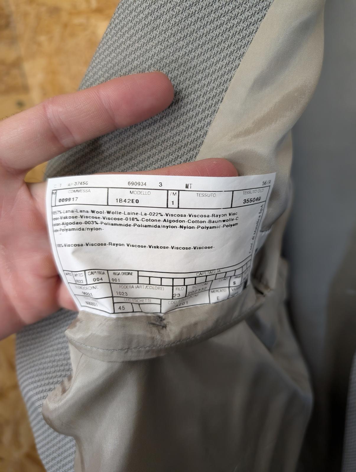 Armani Collezioni Wool Blazer 44R XL Light Blue Jacket Designer Tricot-effect