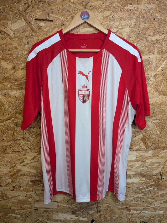 Jersey Puma JPL Football Shirt Mens XL Red Striped Short Sleeve Sports Top