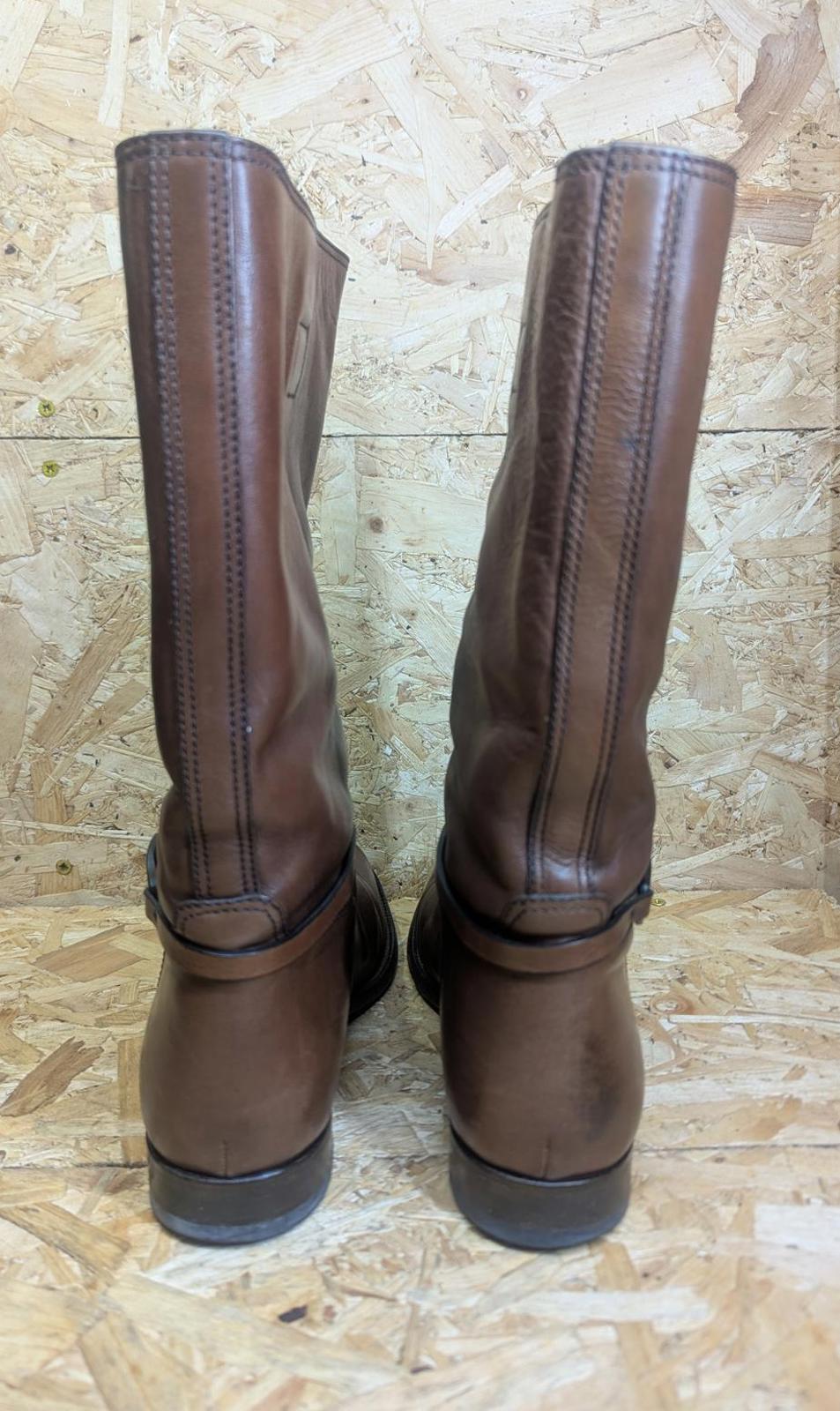 Gucci Interlocking G Leather Slouch Boots UK 9 EU 43 E Brown Boxed Dust Bags