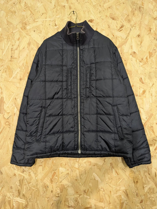Timberland Puffer Jacket Mens XL Black Nylon Quilted Insulated Bomber Mock Neck