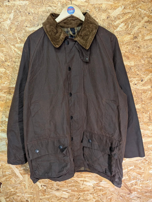 Barbour A885 Vintage Wax Beaufort Jacket Mens Medium Brown Velvet Collar 2000