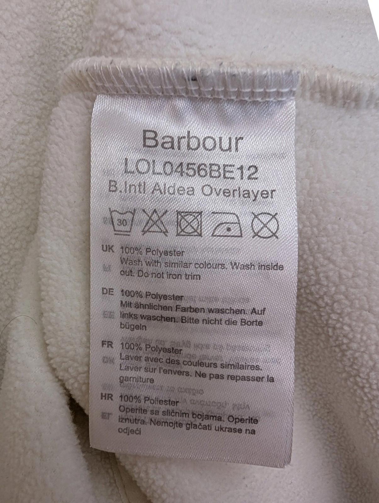 Barbour International Hoodie Size UK 10 Women Pullover Fleece Ivory Cream White