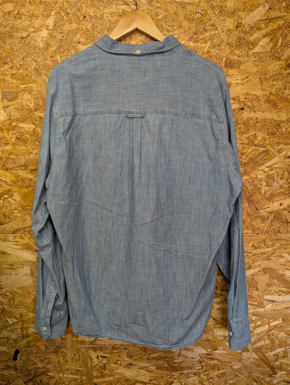 & Sons Hemp Denim Shirt Mens XL Light Blue Wash Long Sleeve Button Up Heritage