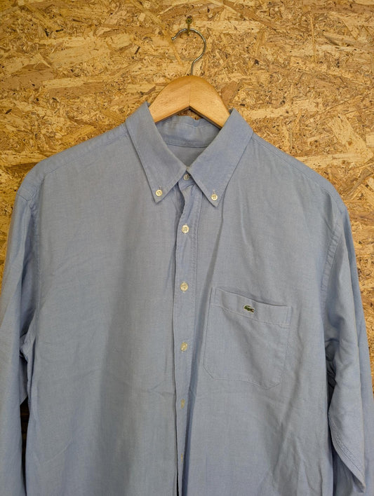 Lacoste Shirt Large Vintage Y2K Long Sleeve Blue Cotton