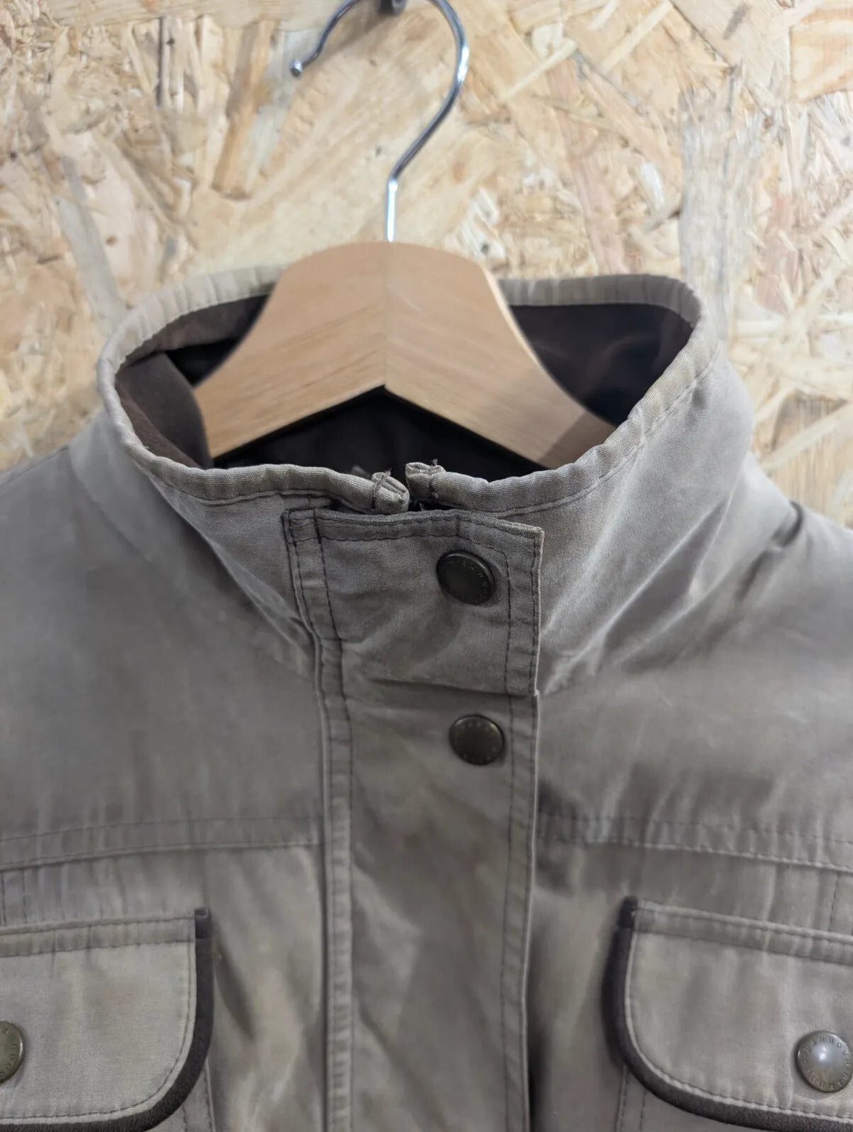 Barbour L1904 Monaco Utility Jacket Womens UK16 Beige Waterproof Breathable