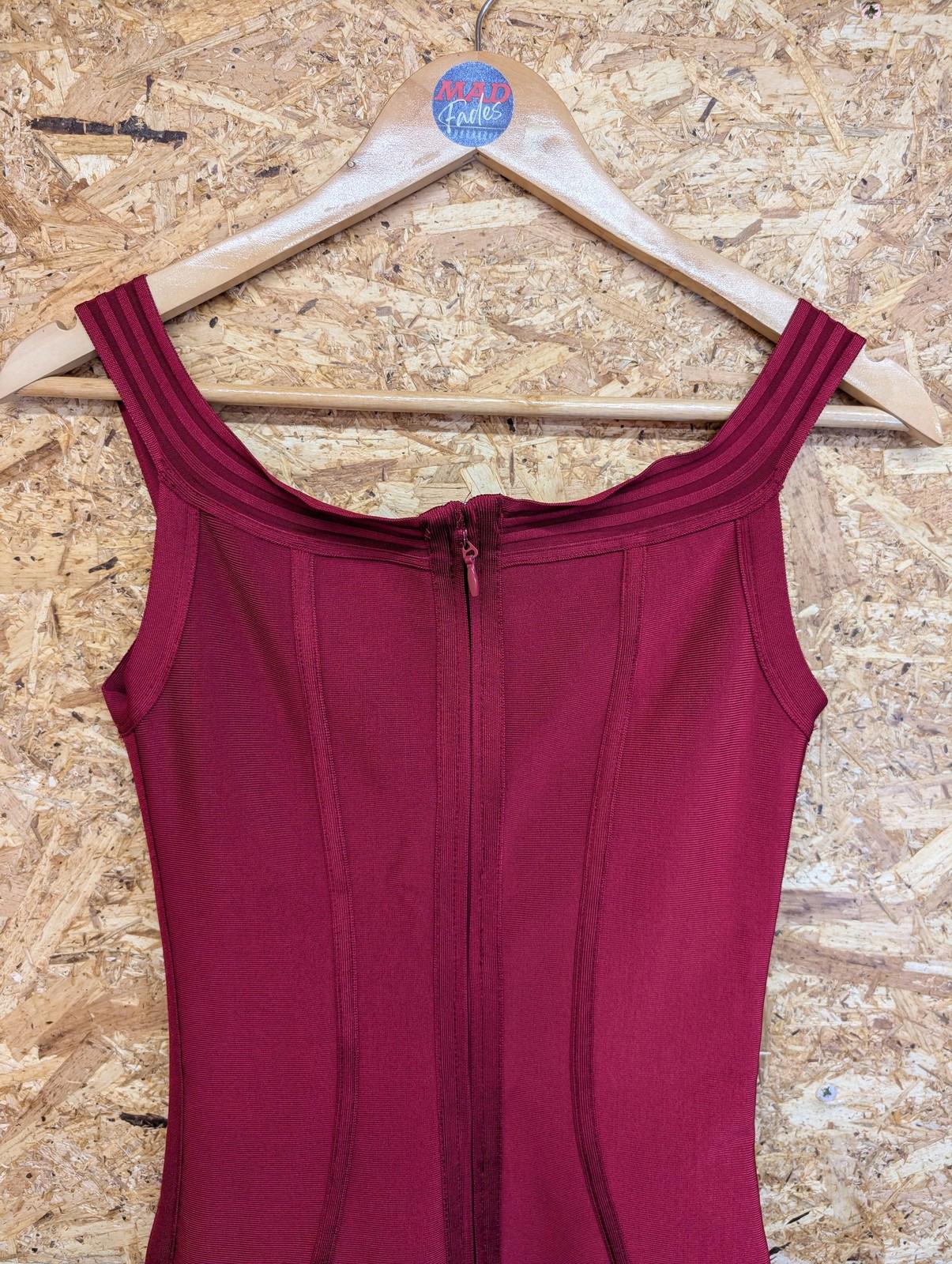 House of CB Bodycon Dress Women's S Strappy Burgundy Red Rayon Blend