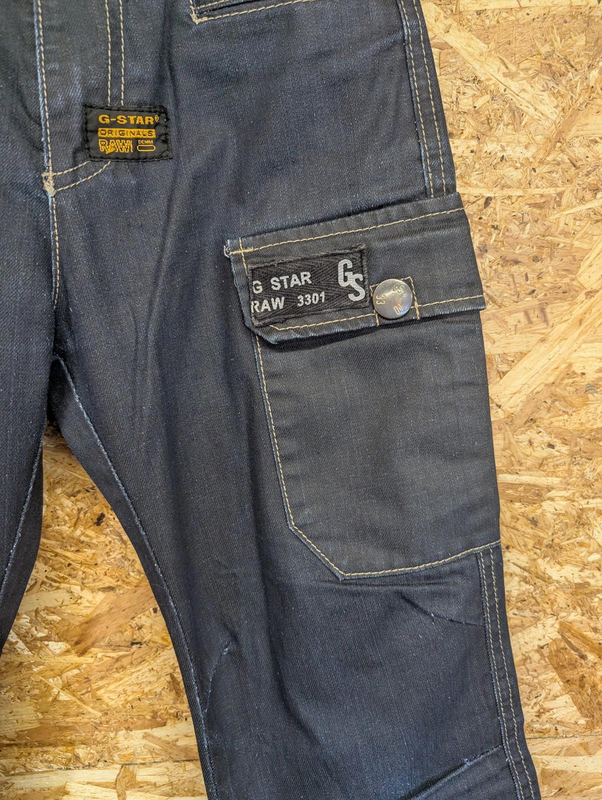 G-Star Raw Elwood Jeans Age 8 Boys W24 L23 Cargo Style Navy Blue Rigid Denim