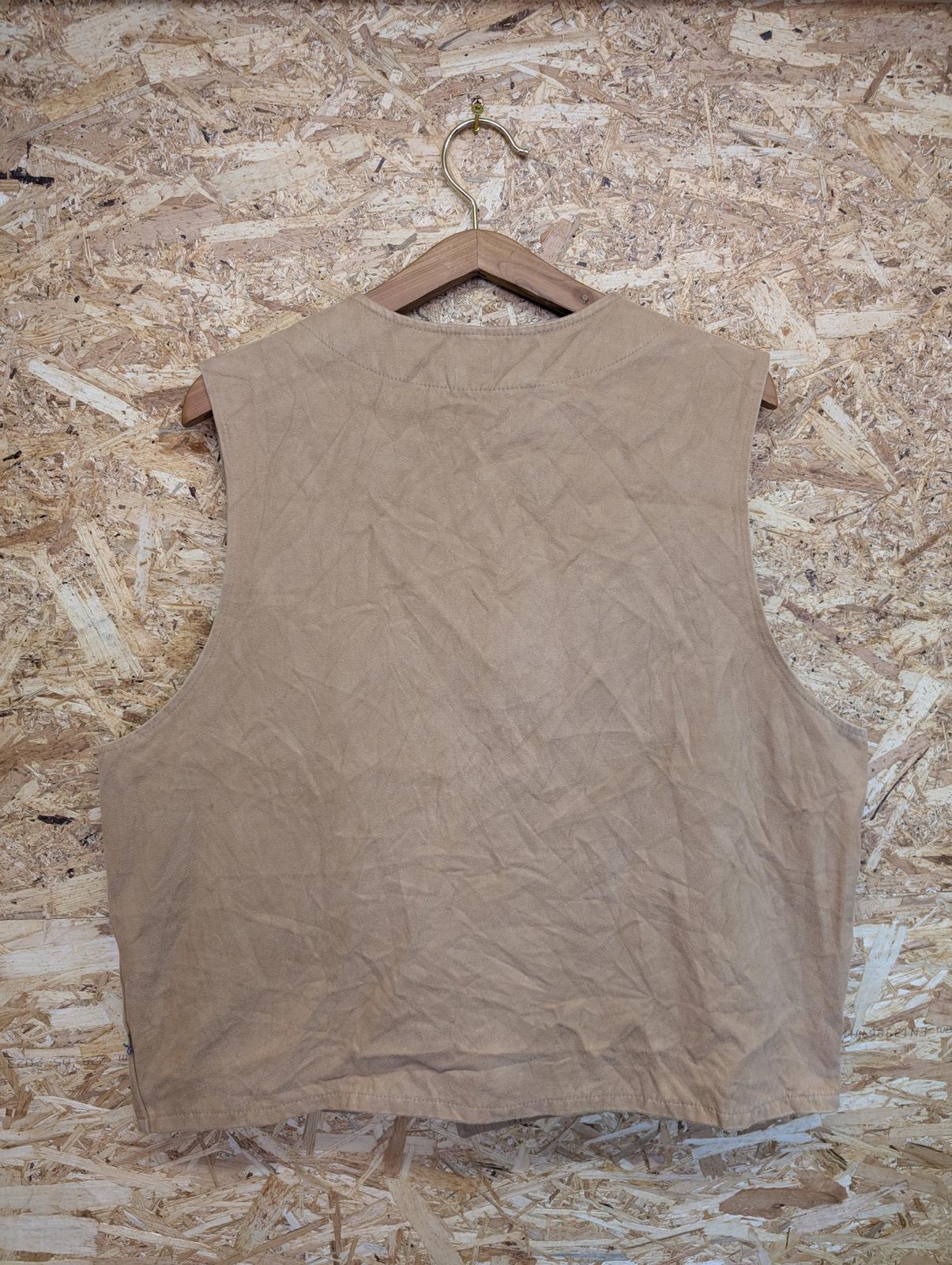 Filson Moleskin Vest Mens XL Beige Tan Cotton Waistcoat Gilet Body Warmer