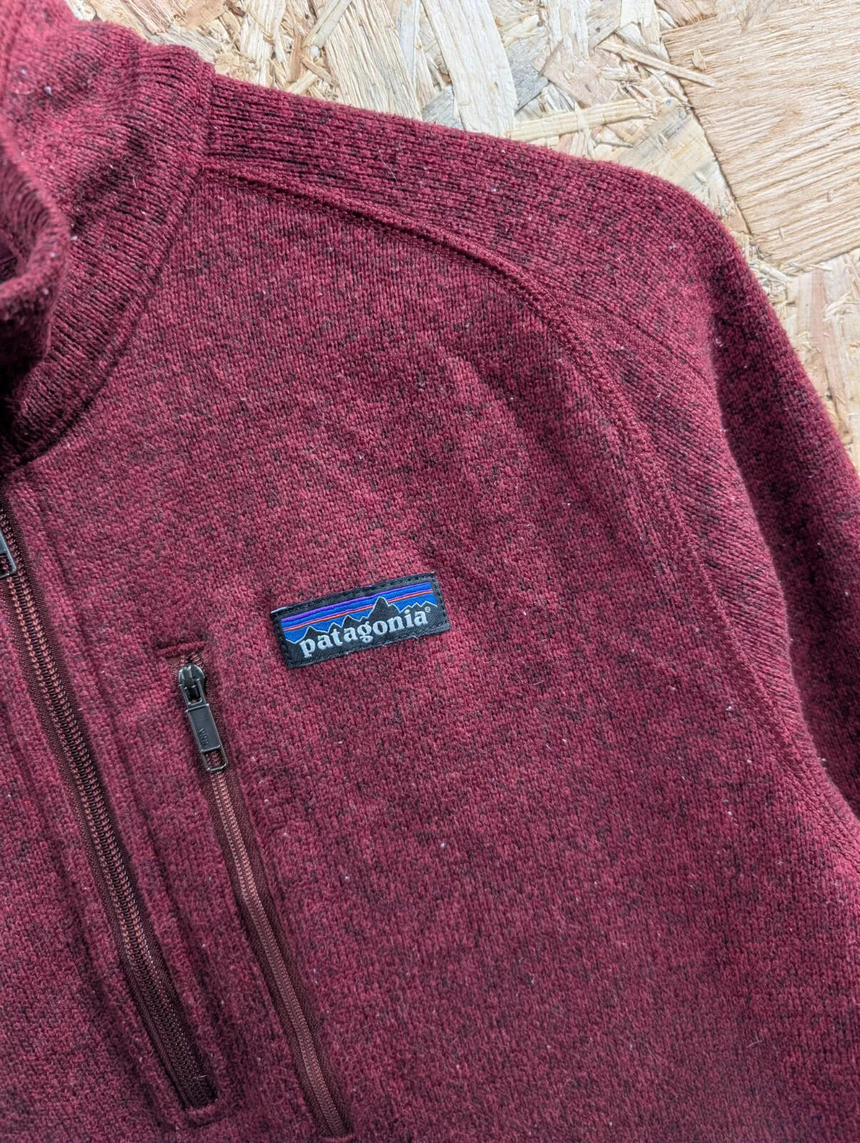 Patagonia Better Sweater Fleece Mens XL Small Burgundy 1/4 Zip Snap-T Synchilla