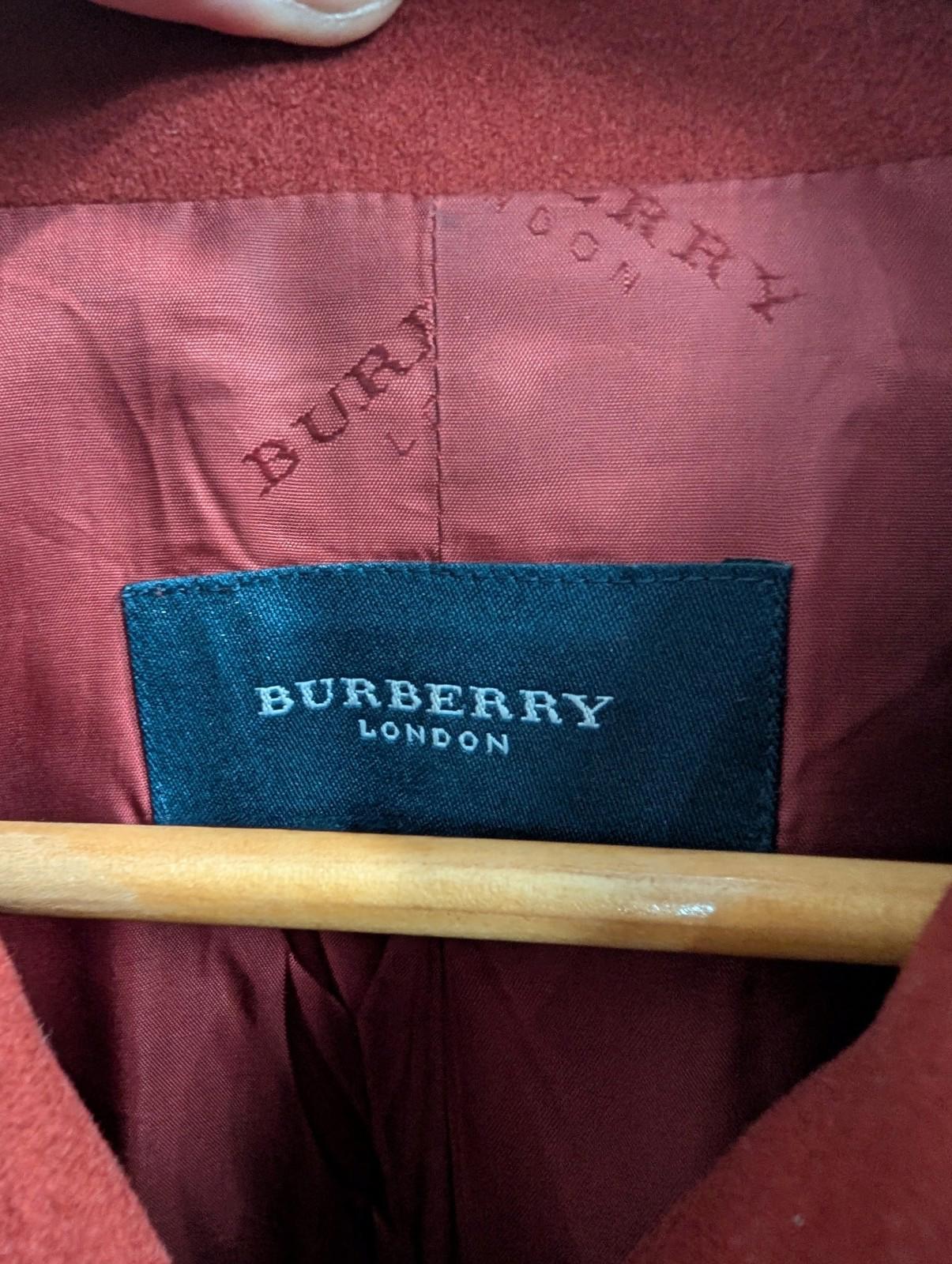 Burberry Blazer Jacket 8-10 Medium Women Vintage Red Cashmere Wool Blend