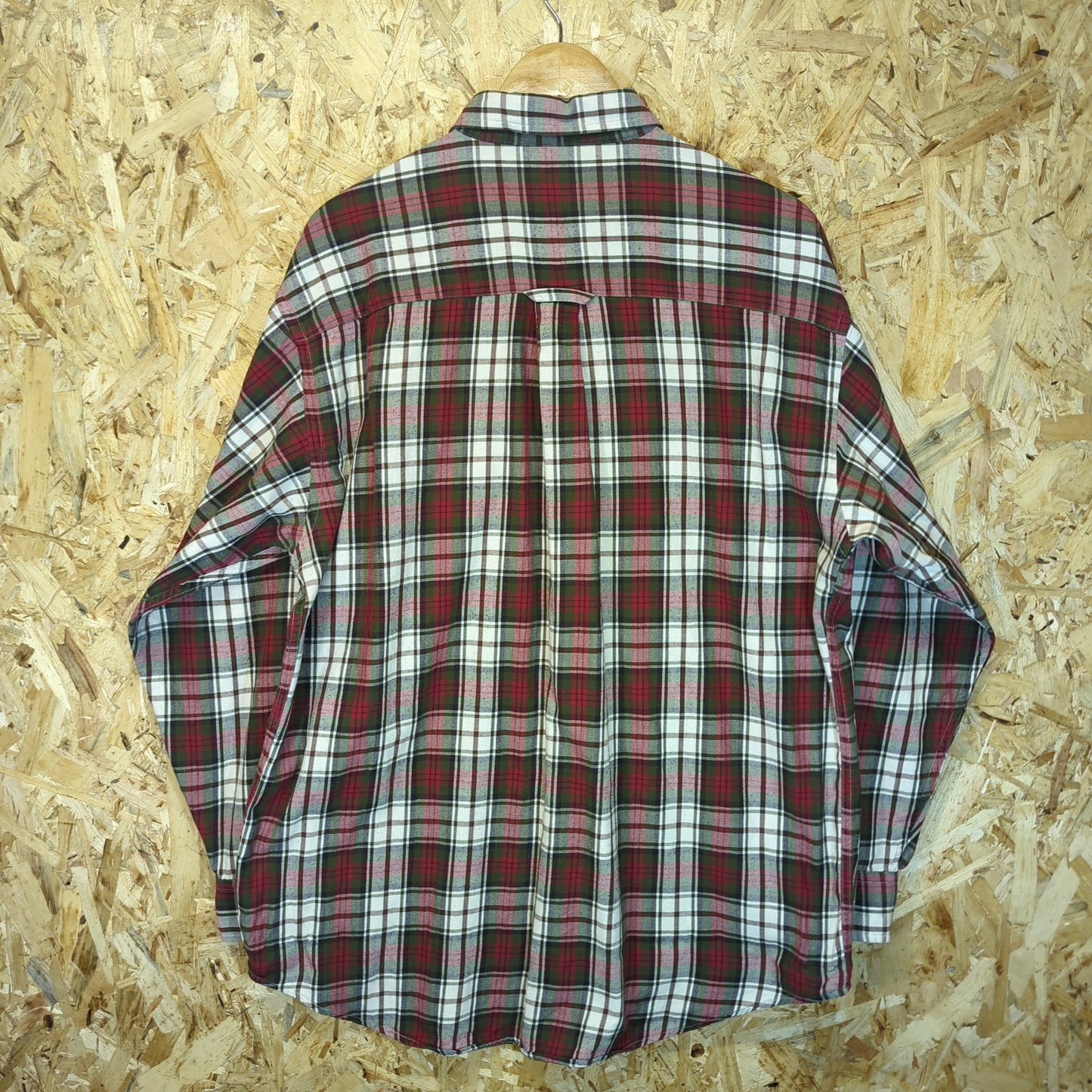 Pendleton USA Vintage 90s Heavy Cotton Shirt Check Plaid Red Green Cream Large