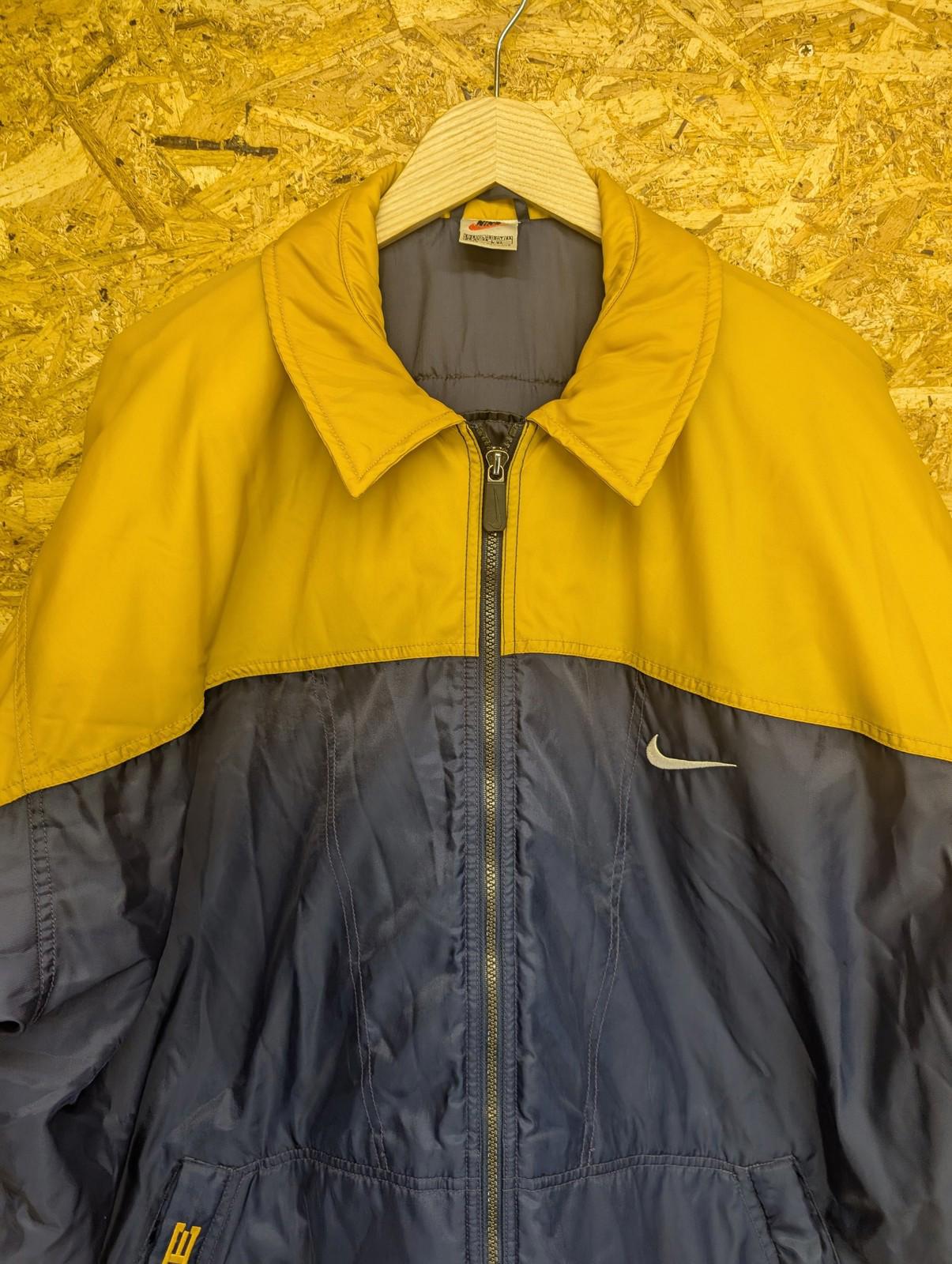 Nike Track Jacket 2XL Men Vintage 90s Yellow Navy Blue Full Zip Y2K Retro XXL