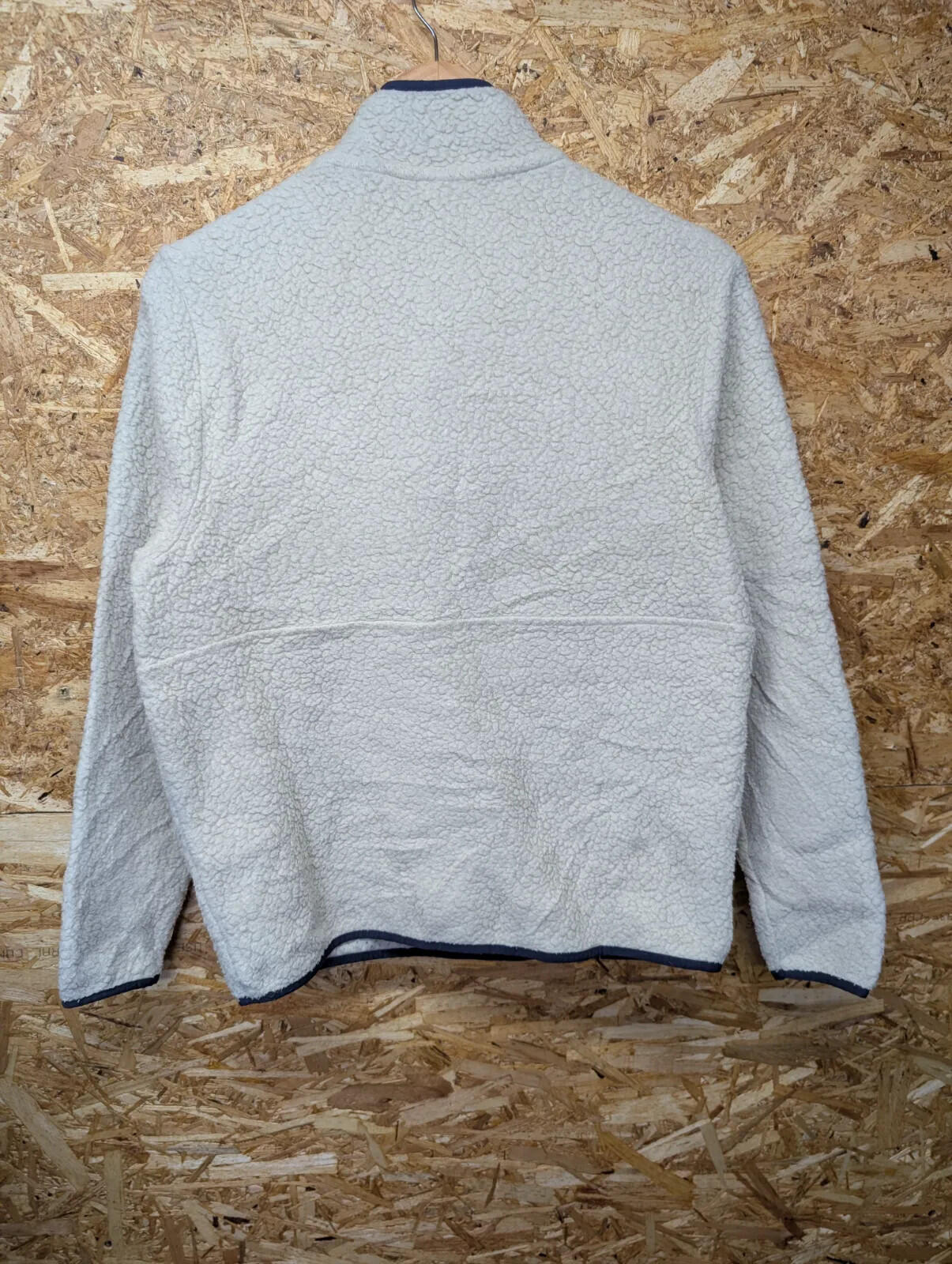 Patagonia Deep Pile Fleece Pullover Jacket Womens Small Cream Retro Sherpa Zip
