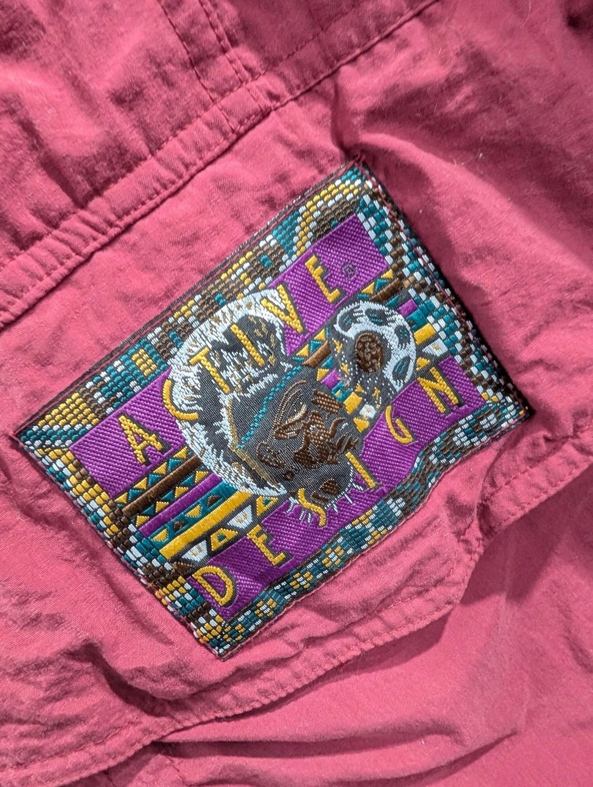 Active Design Anorak Jacket Womens Medium Hooded 90s Outdoor Pink Nylon