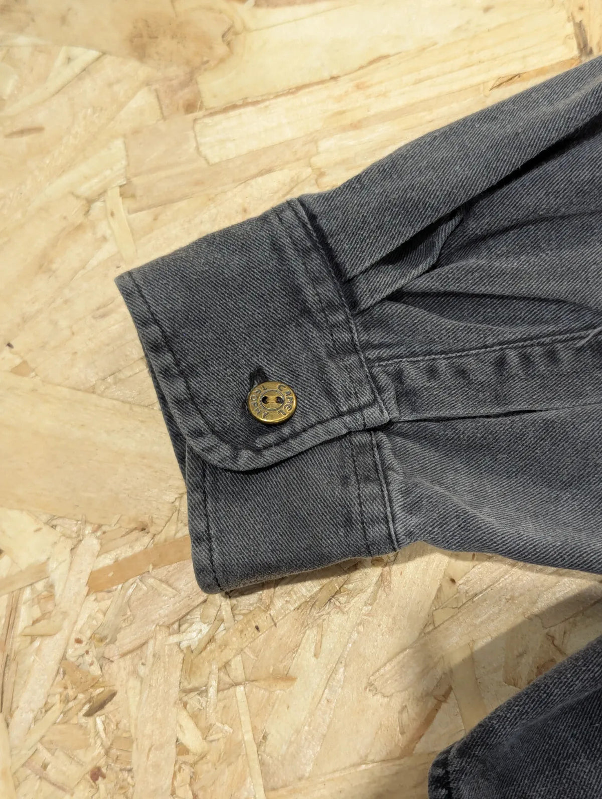 Vintage Camel Overshirt Mens XL Grey Canvas Button Workwear Utility Workwear 80s