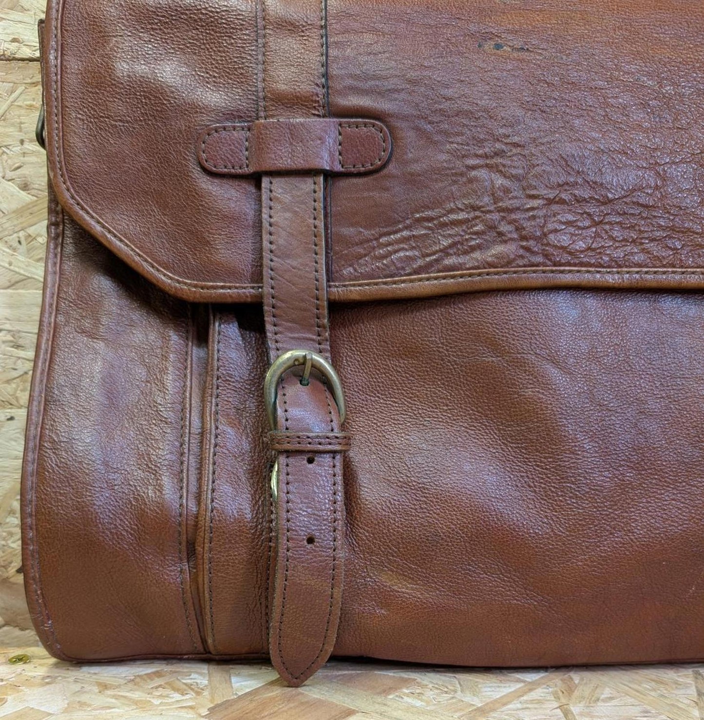 Hi-Design Quality Leather Brown 19 " Messenger Bag Medium Briefcase Satchel Book