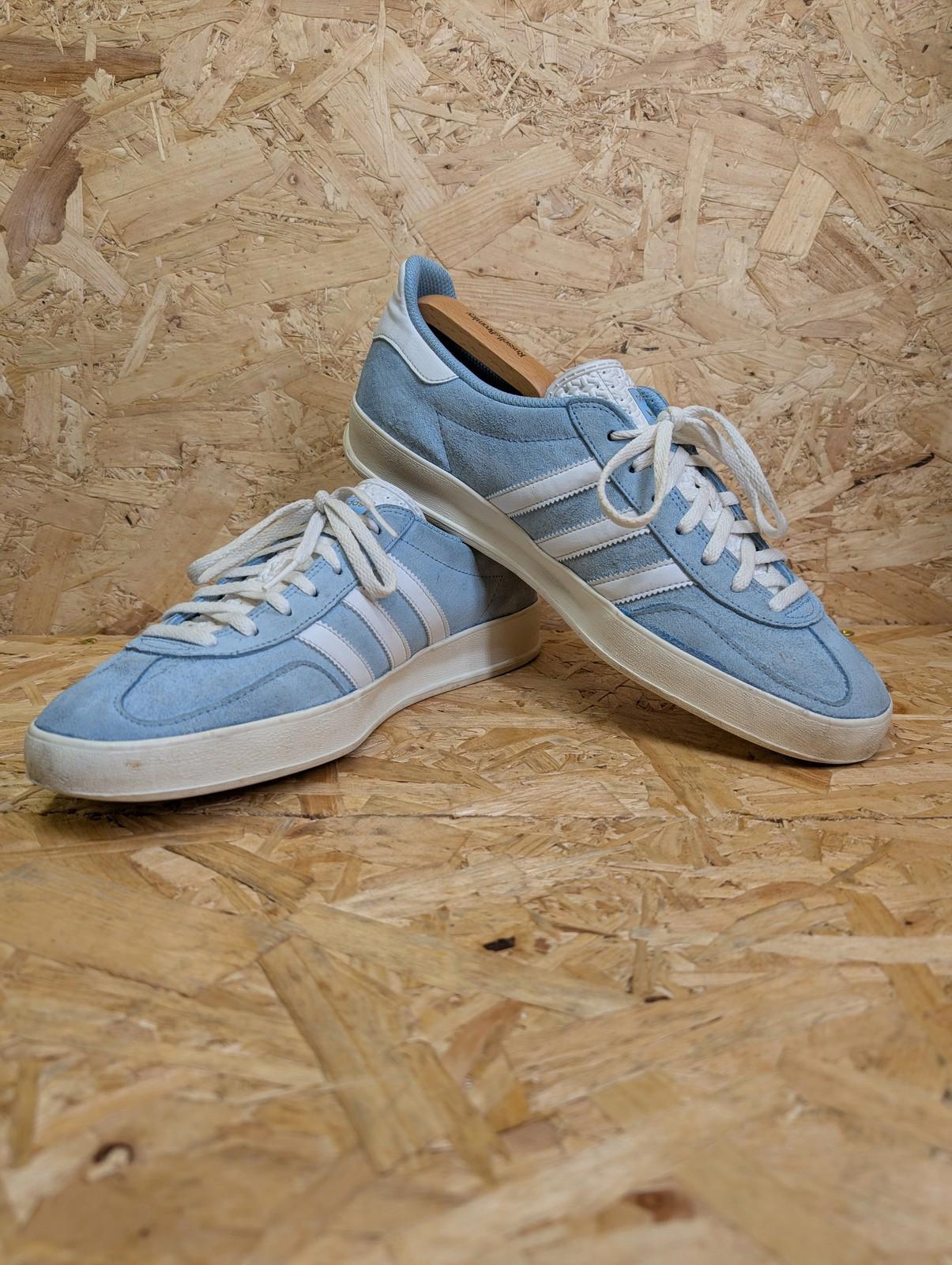 Adidas Gazelle Trainers UK 11 Mens Y2K Sky Blue Suede Classic Casual Lace Up
